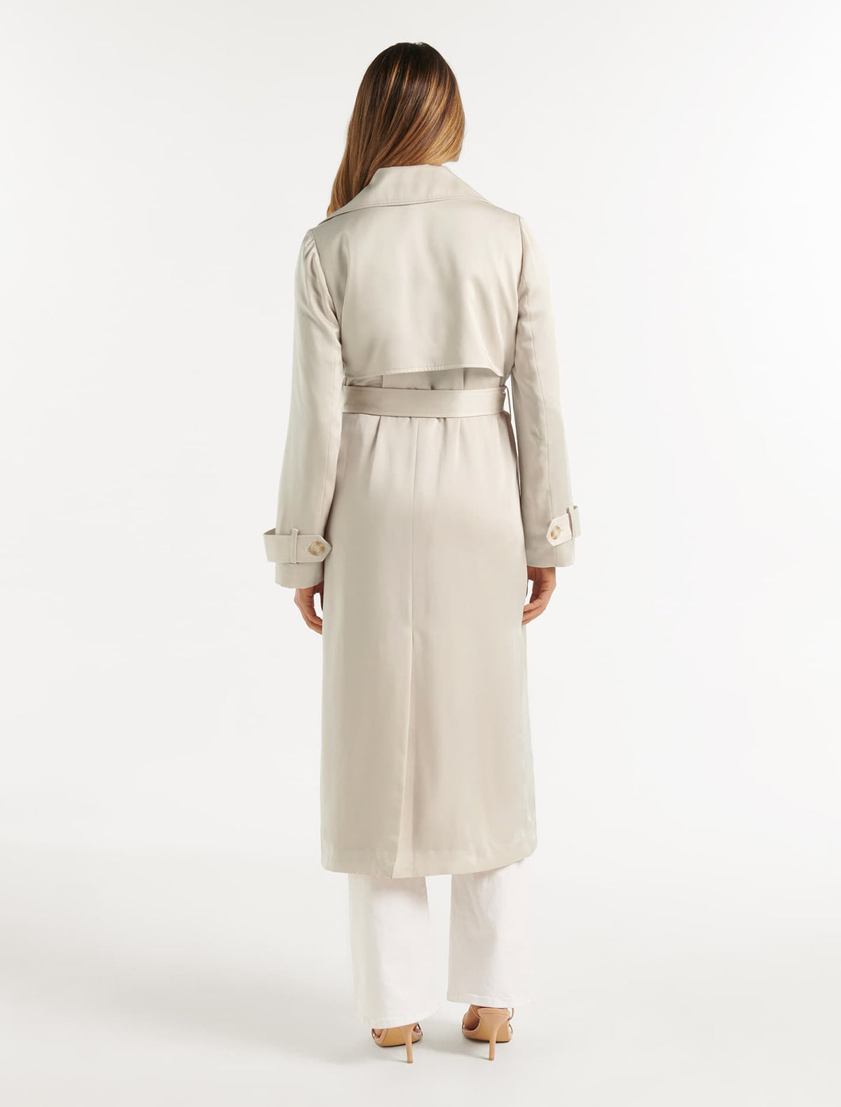 Sally Satin Trench Champagne