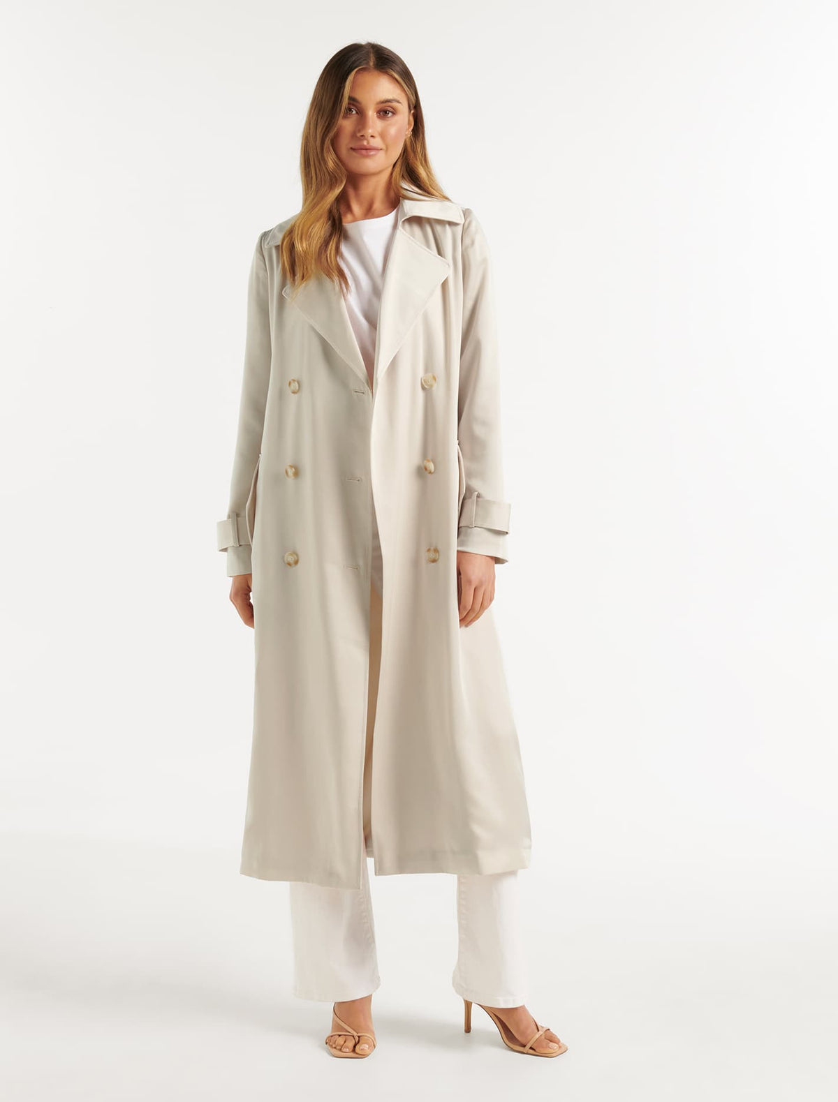 Sally Satin Trench Champagne
