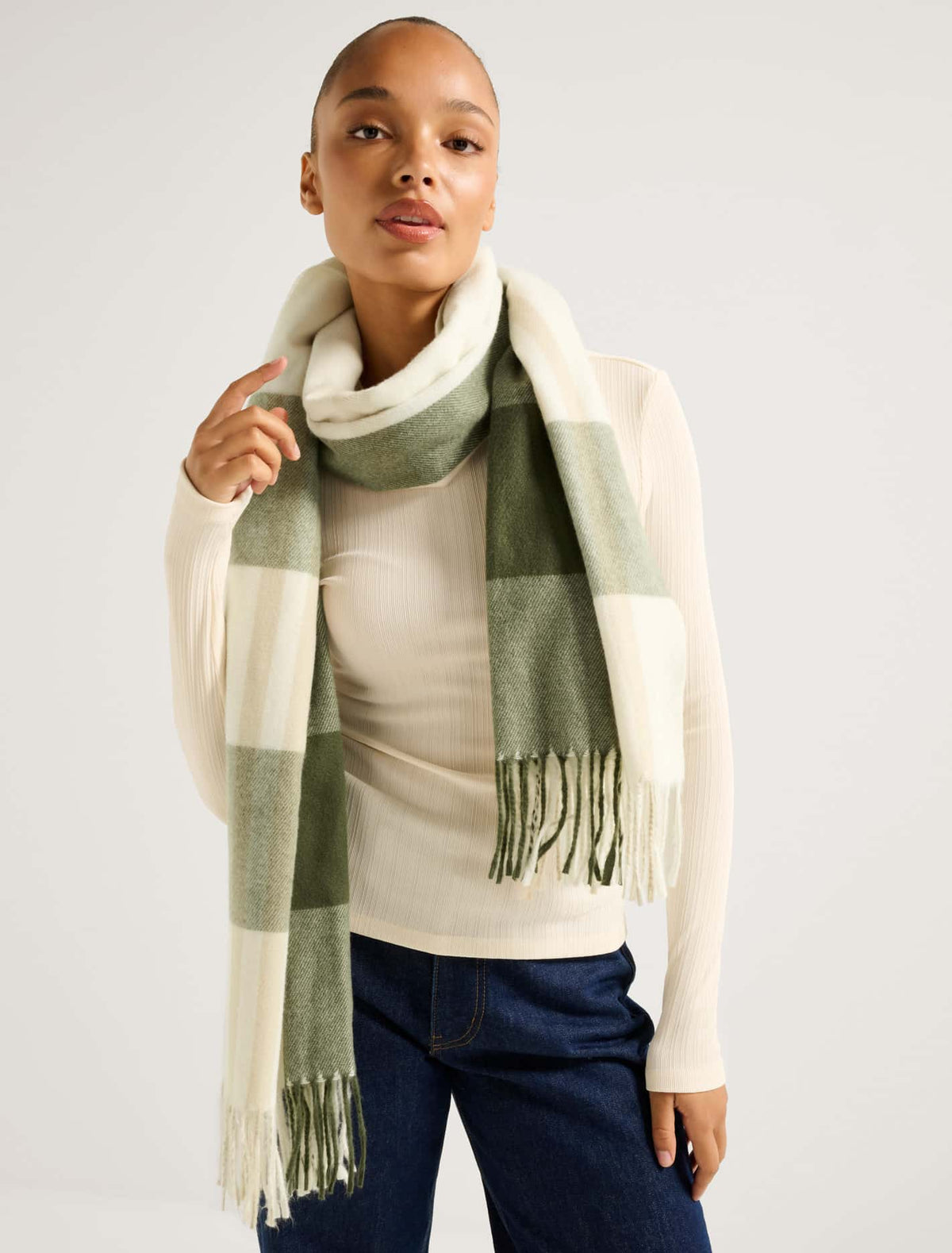 Ada Check Scarf Green Check