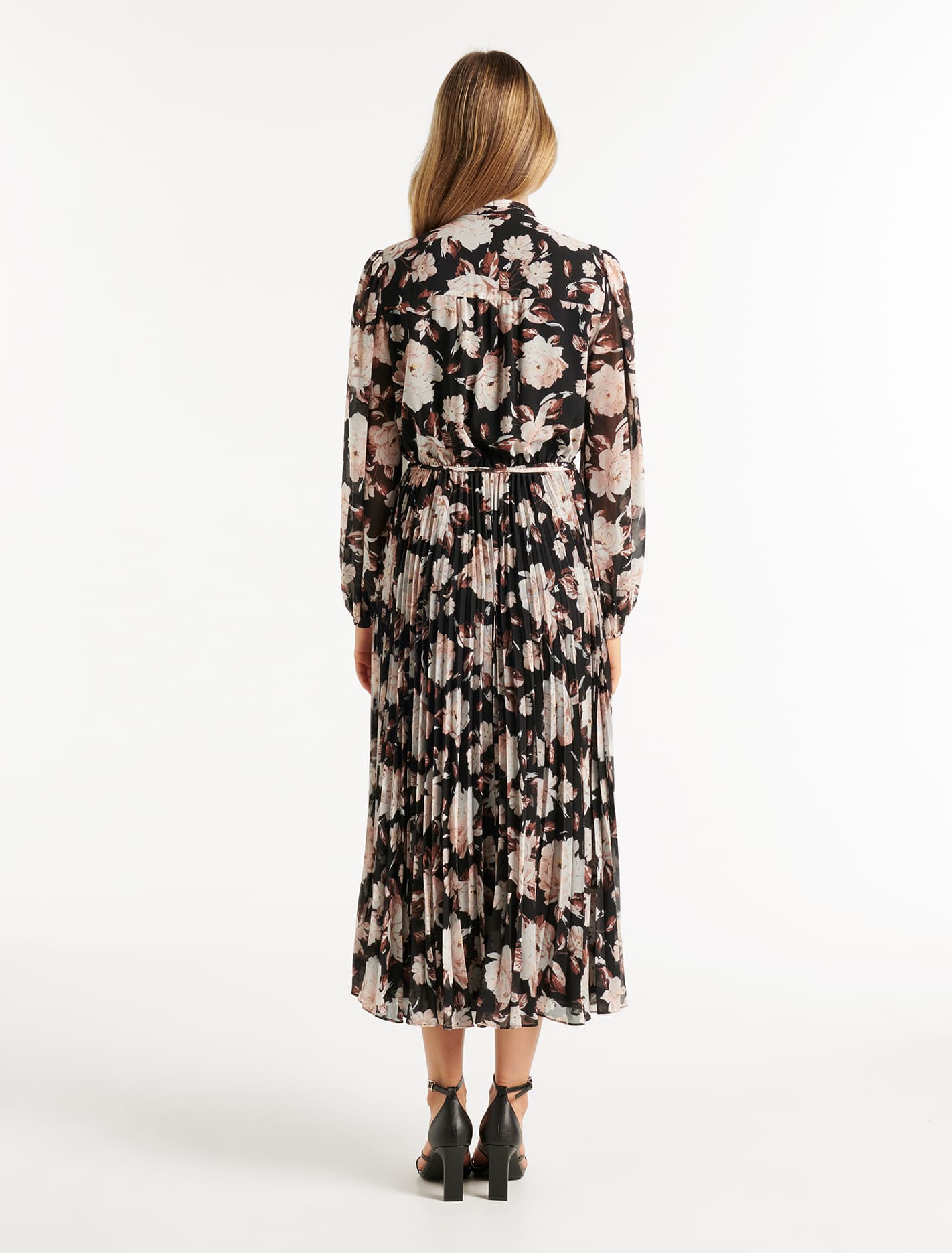 Zena Button Up Midi Dress Blackwood Floral