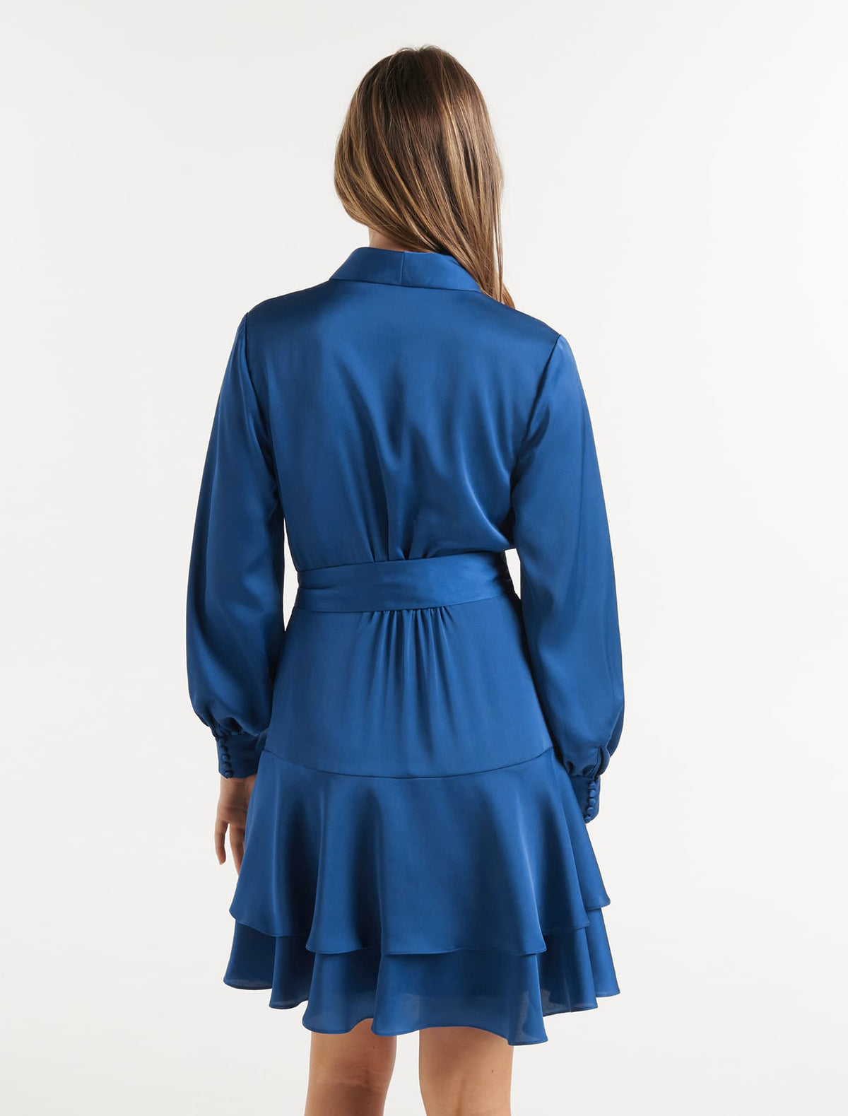 Mikayla Satin Mini Dress Sapphire Blue