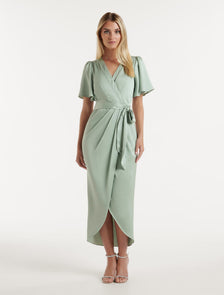 Carolina Satin Midi Dress Seafoam