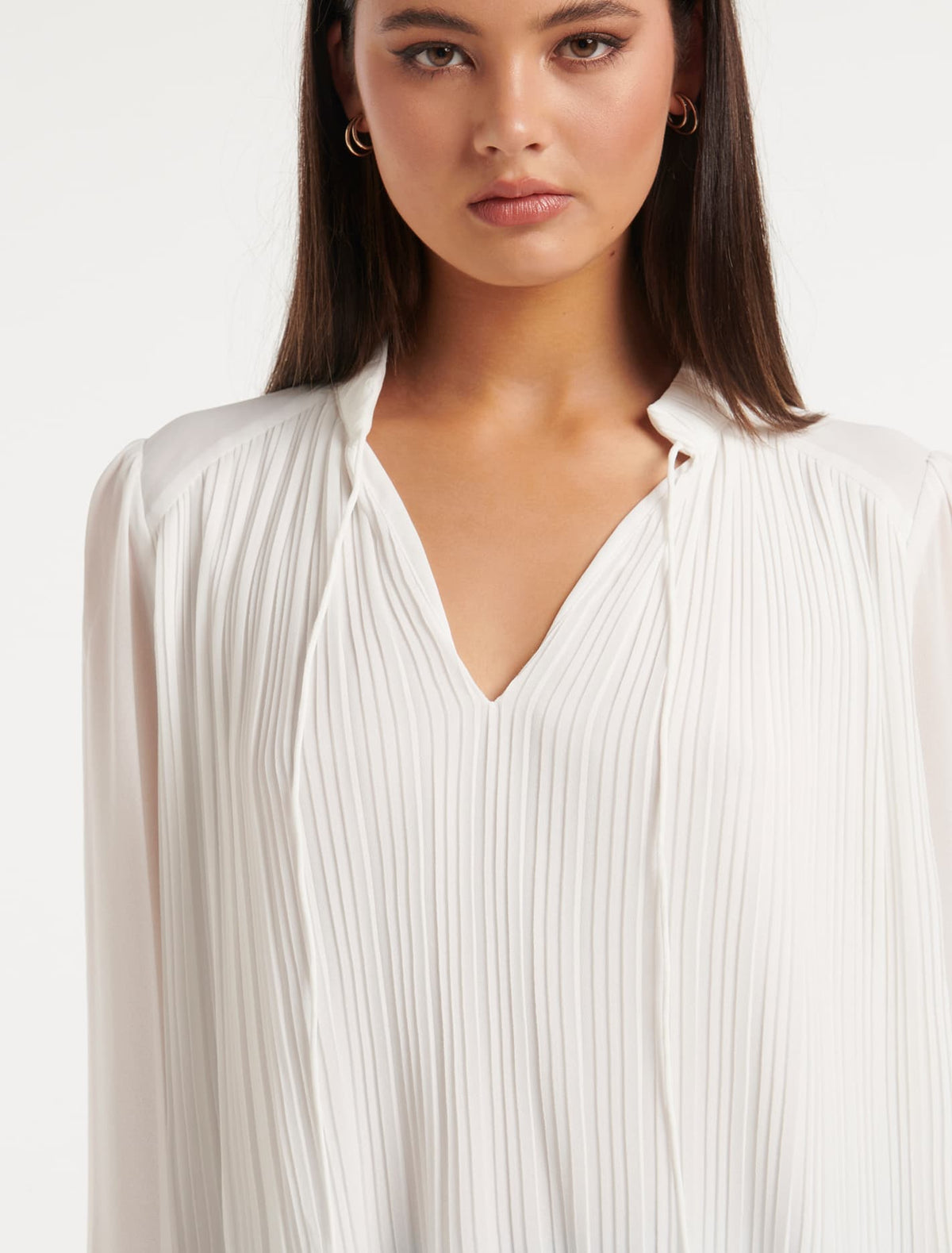 Tully Pleat Detail Blouse Porcelain