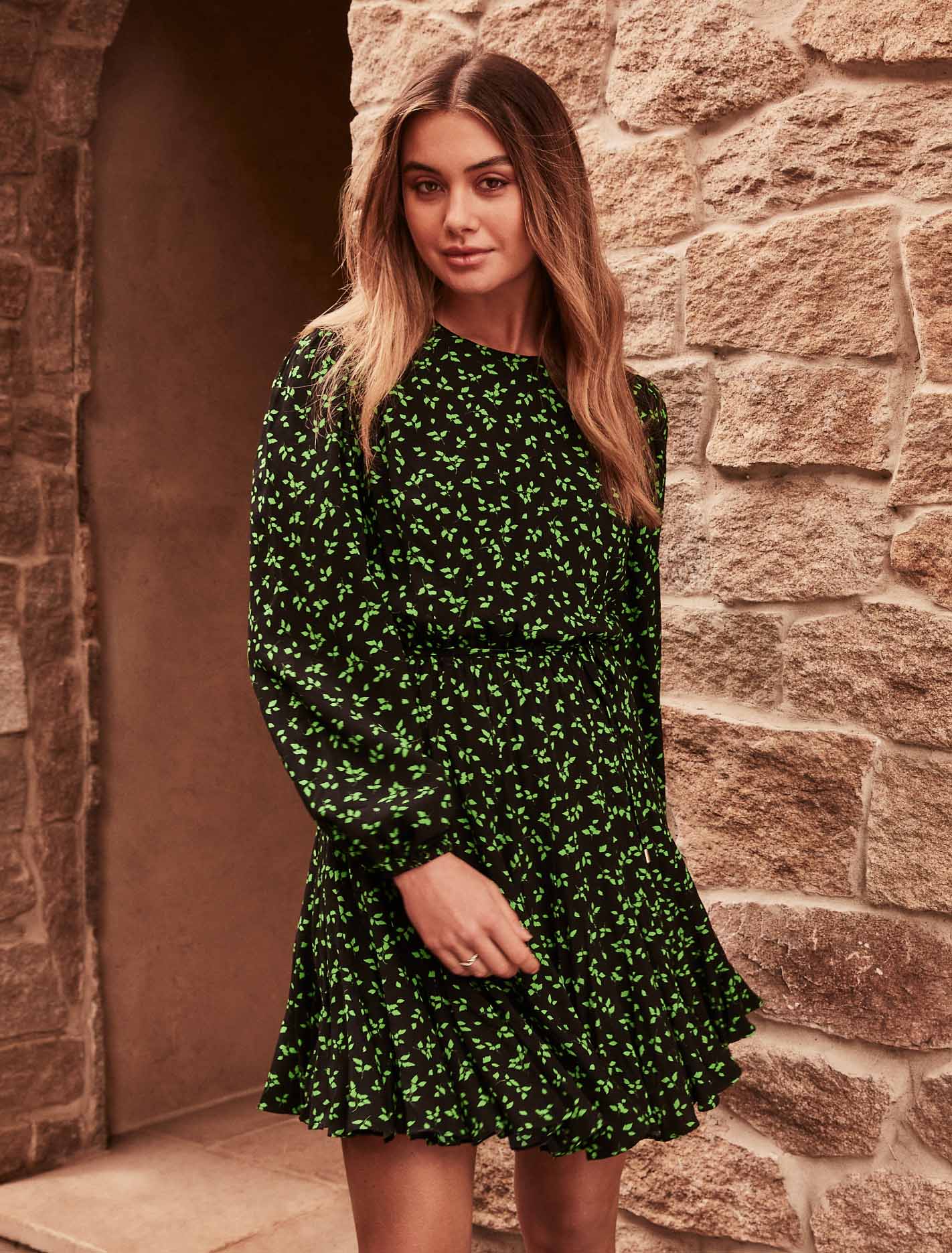 Orla Godet Mini Dress Maxwell Ditsy