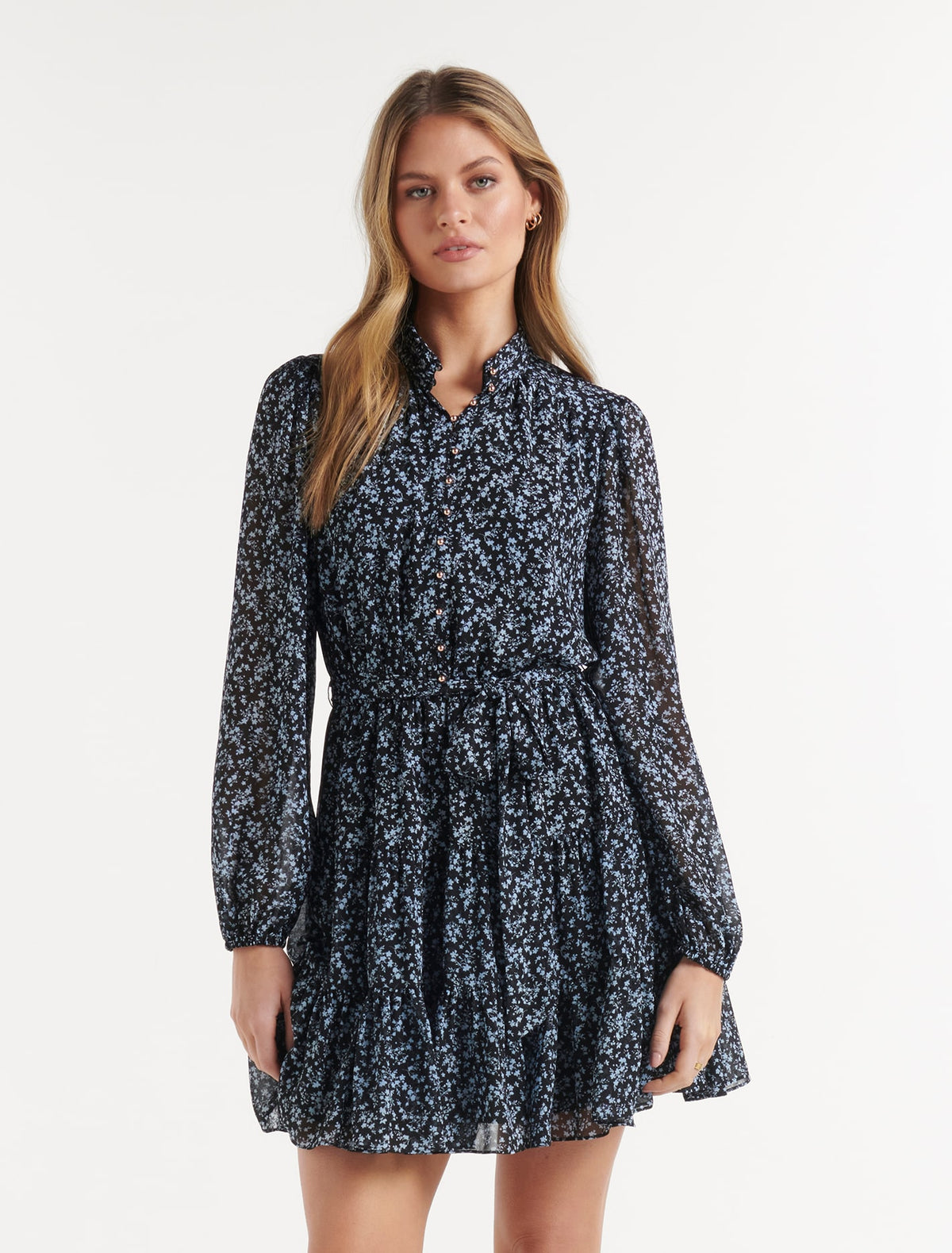 Faye Tiered Skater Dress Mercer Ditsy