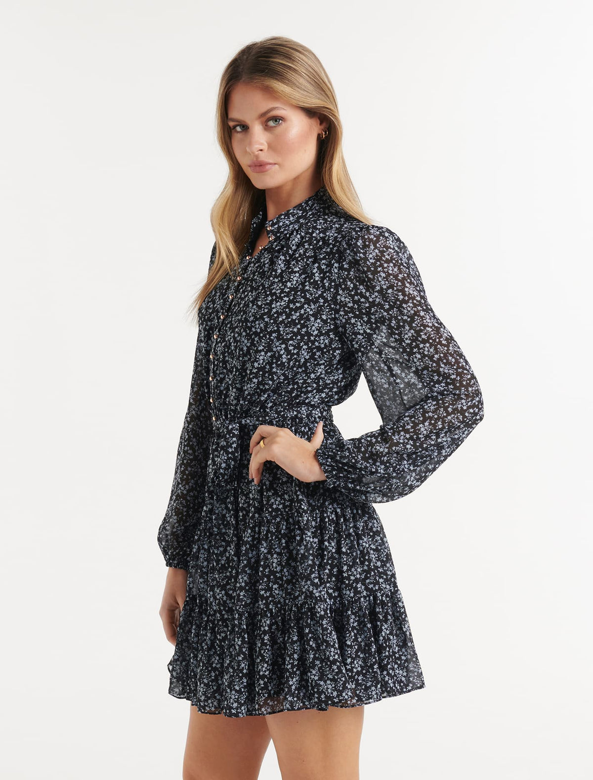 Faye Tiered Skater Dress Mercer Ditsy