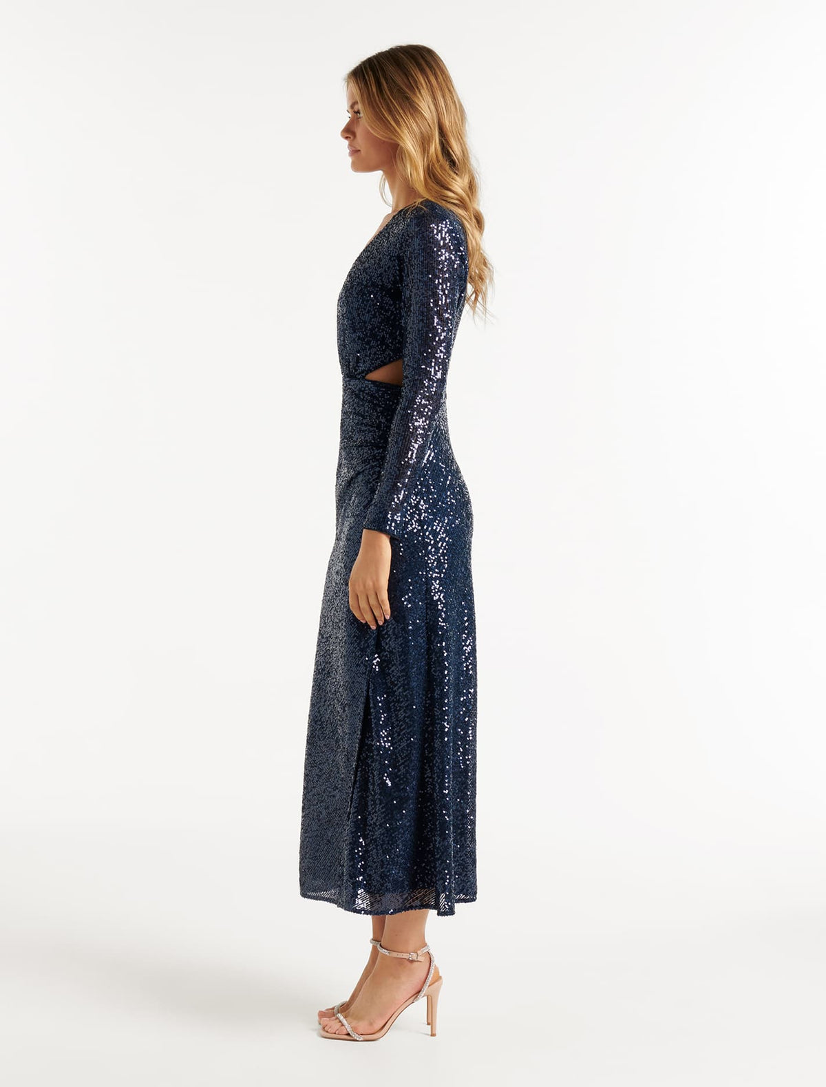 Rylie Sequin Cut Out Dress Navy