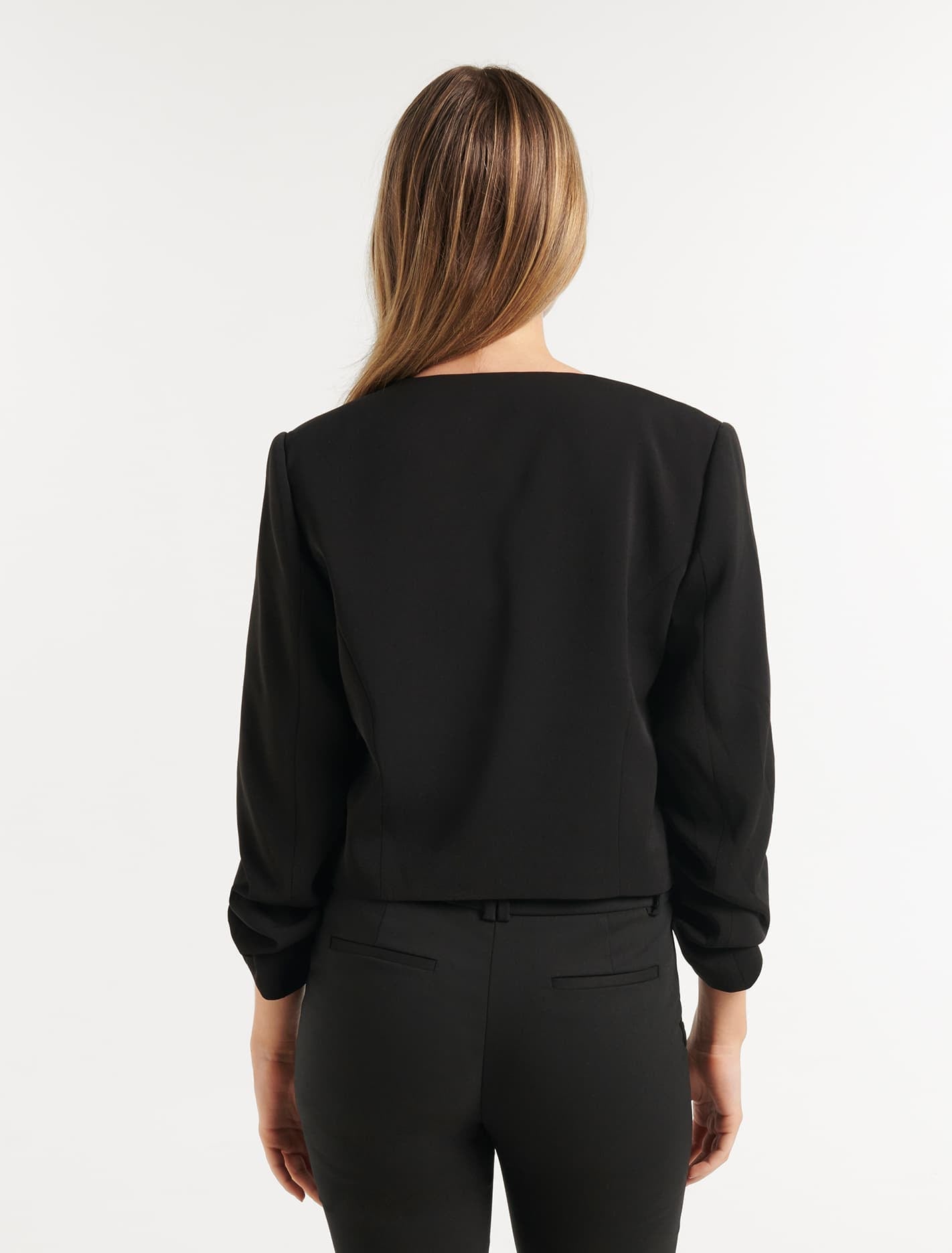 Tilly Collarless Blazer Black