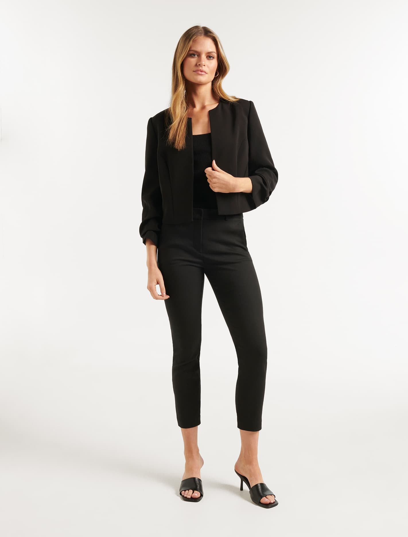 Tilly Collarless Blazer Black