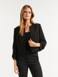 Tilly Collarless Blazer Black