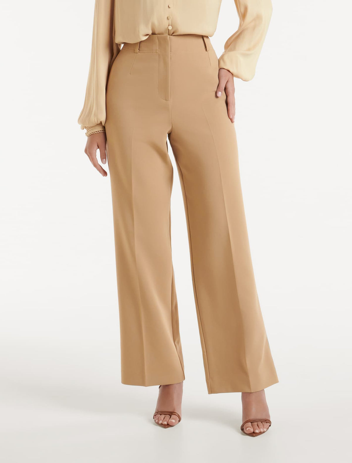 Emmie Straight Leg Pant Camel Suit
