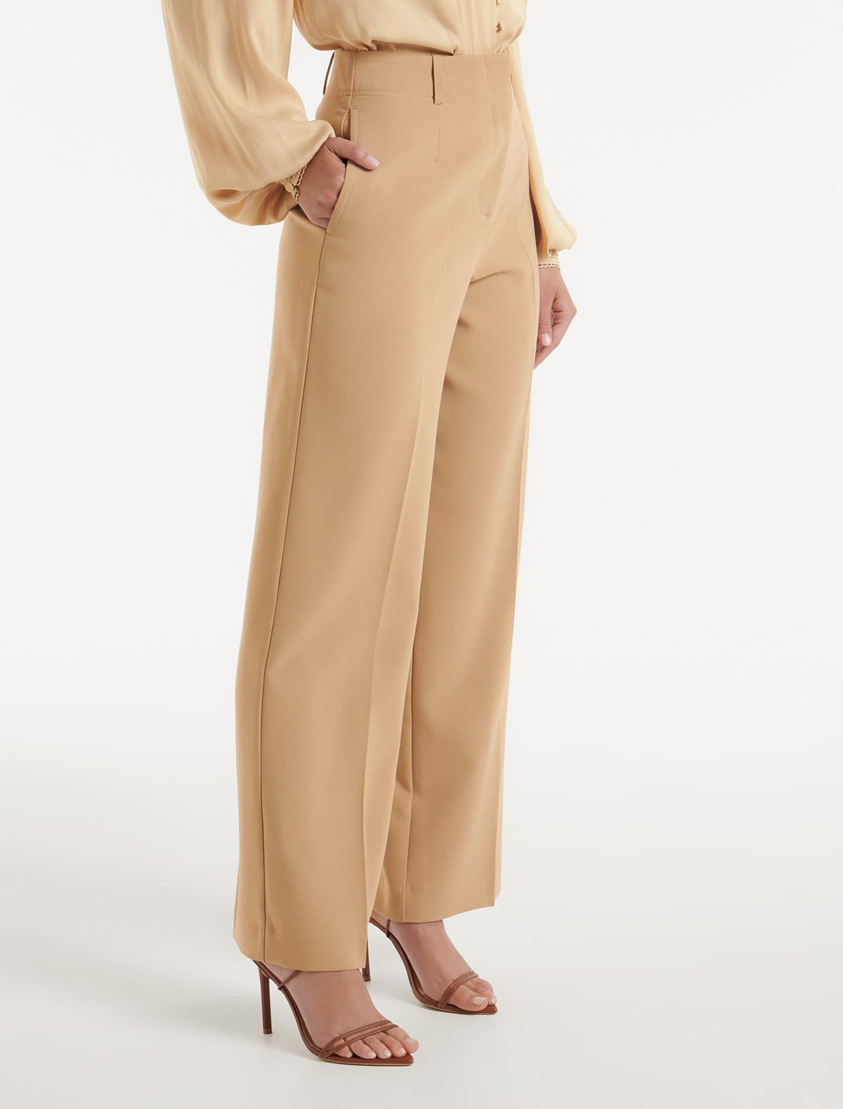 Emmie Straight Leg Pant Camel Suit