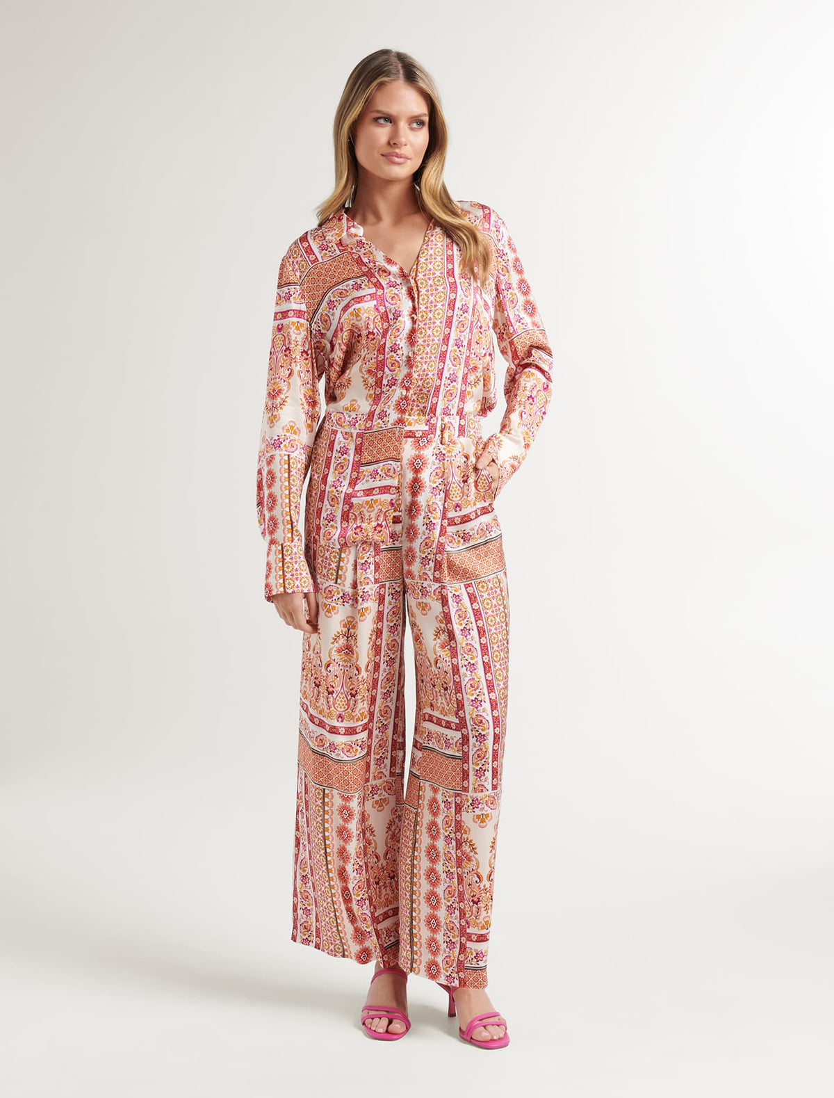 Tami Printed Satin Shirt Rio Paisley
