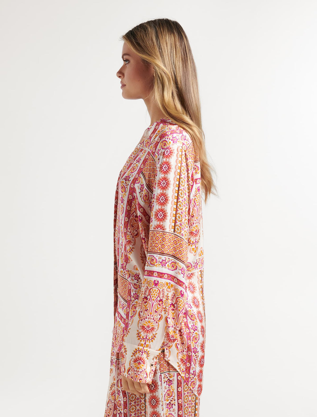 Tami Printed Satin Shirt Rio Paisley