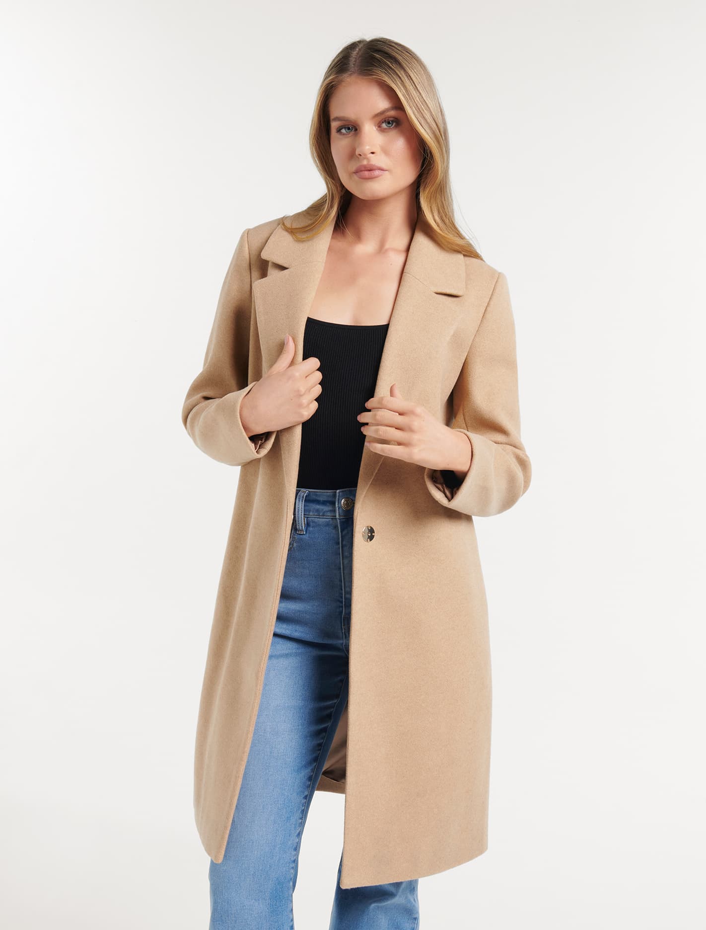 Delilah Longline Coatigan Camel