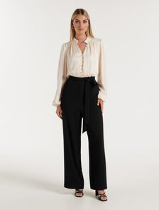 Gwen Blouson Sleeve Jumpsuit Bone/Black