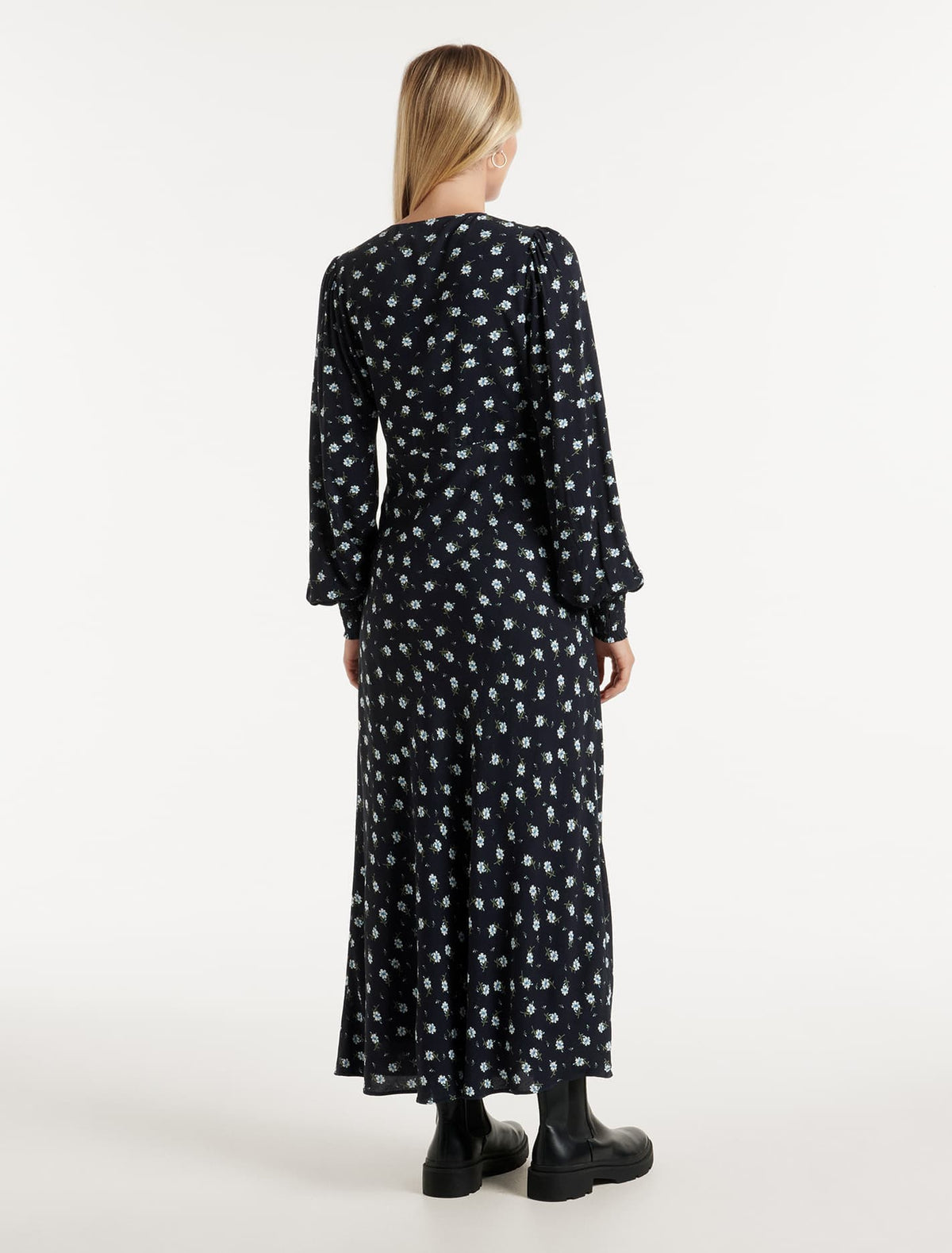 Farah Bias Cut Midi Dress Highfield Ditsy