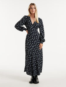 Farah Bias Cut Midi Dress Highfield Ditsy