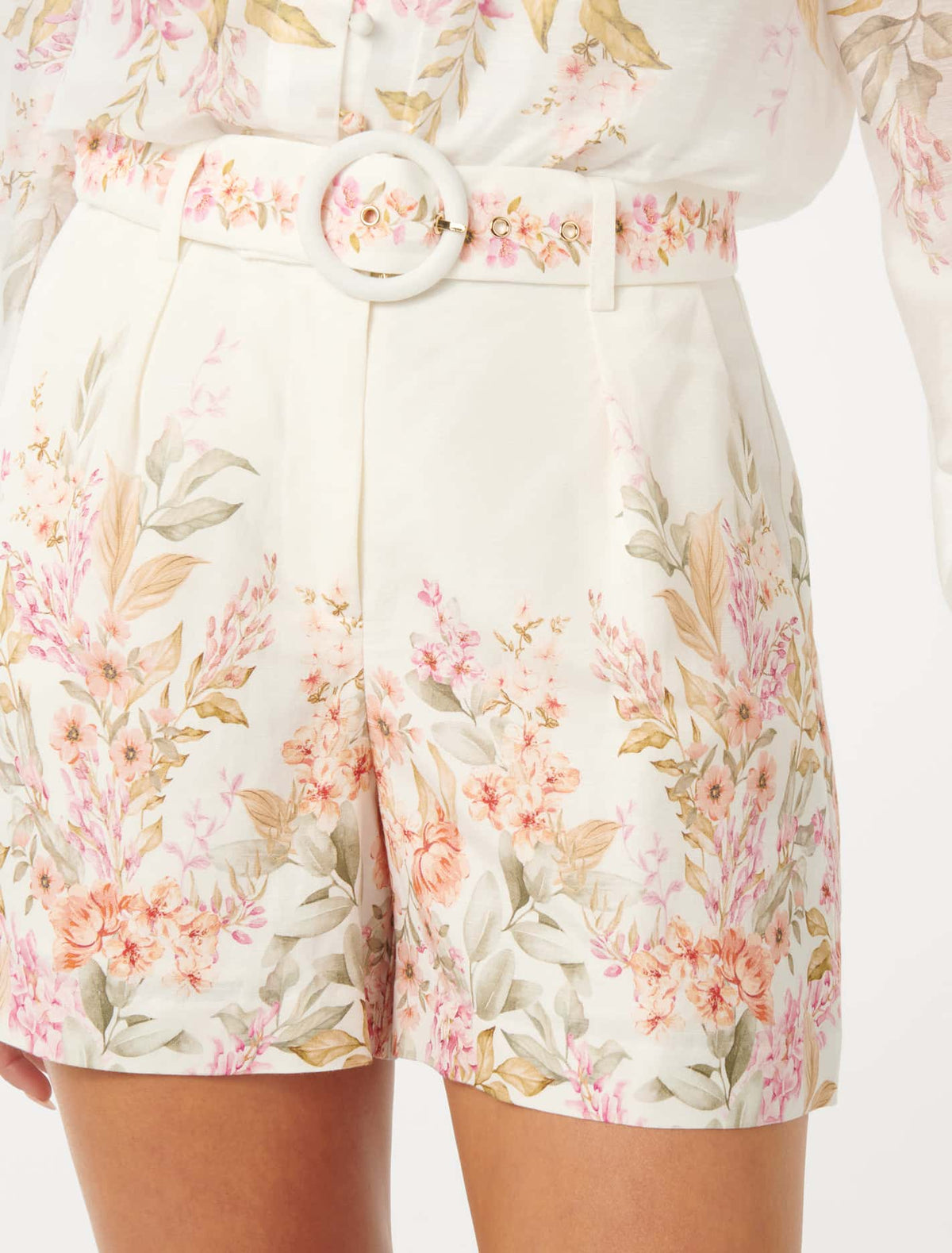 Kiara Belted Linen Short Conifer Co-ord