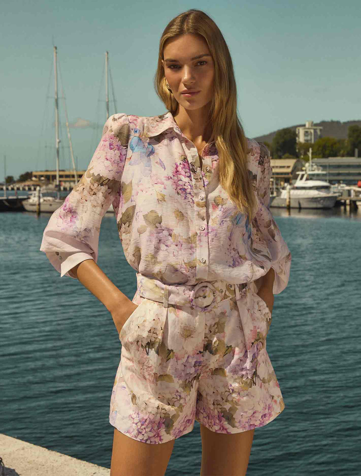 Kiara Belted Linen Short Warrantina Co-ord