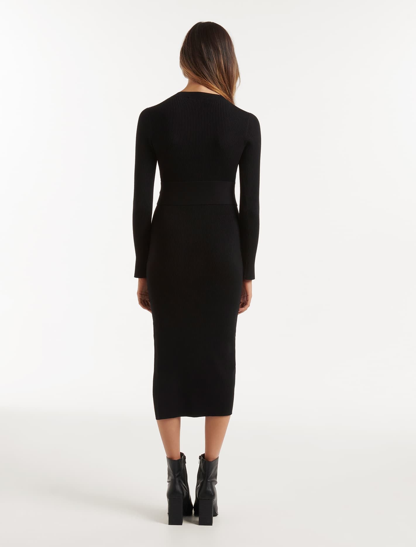 Lottie Petite Longline Knit Dress Black