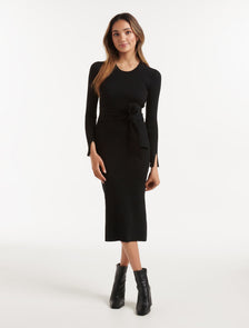 Lottie Petite Longline Knit Dress Black
