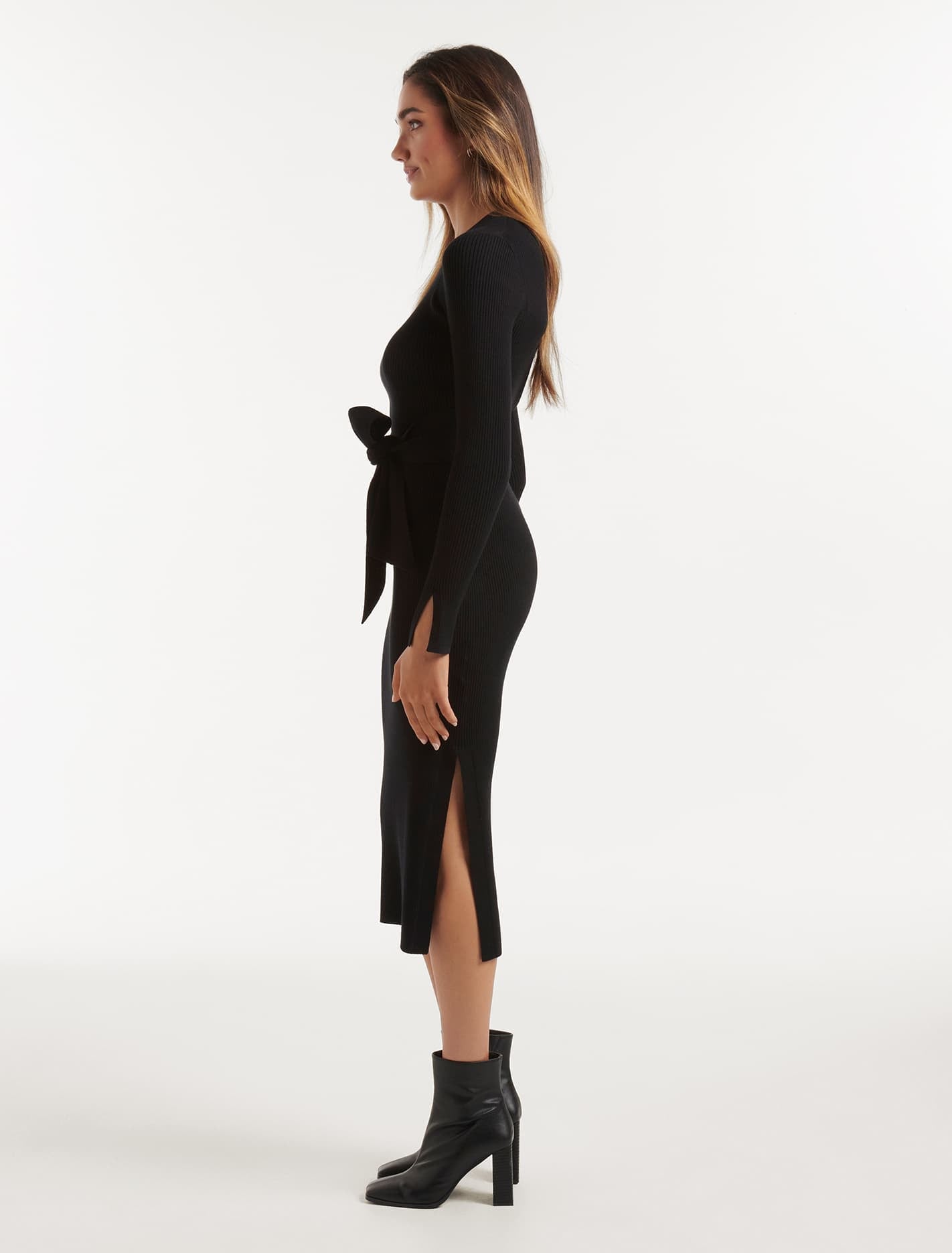 Lottie Petite Longline Knit Dress Black