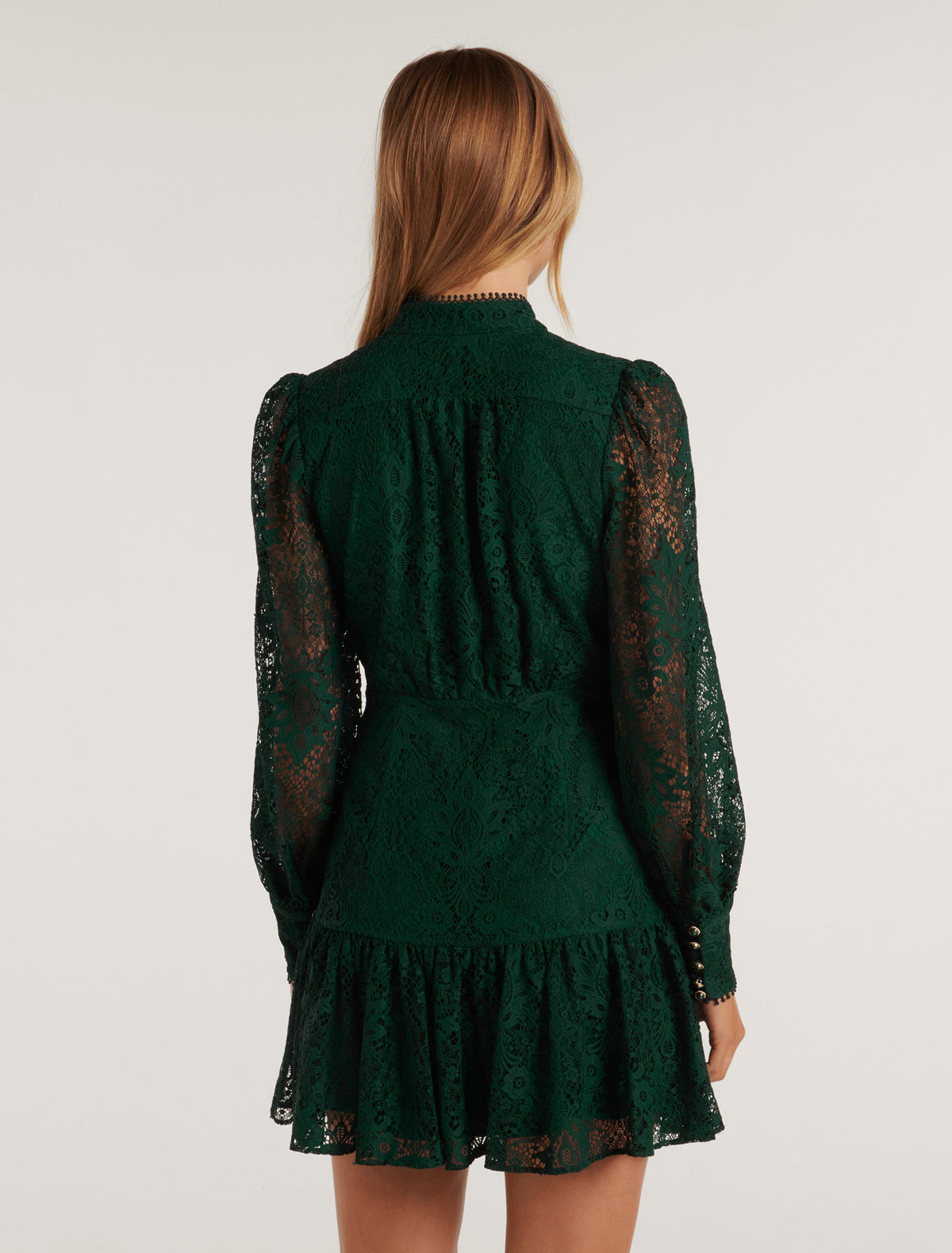 Eden Lace Mini Dress Green
