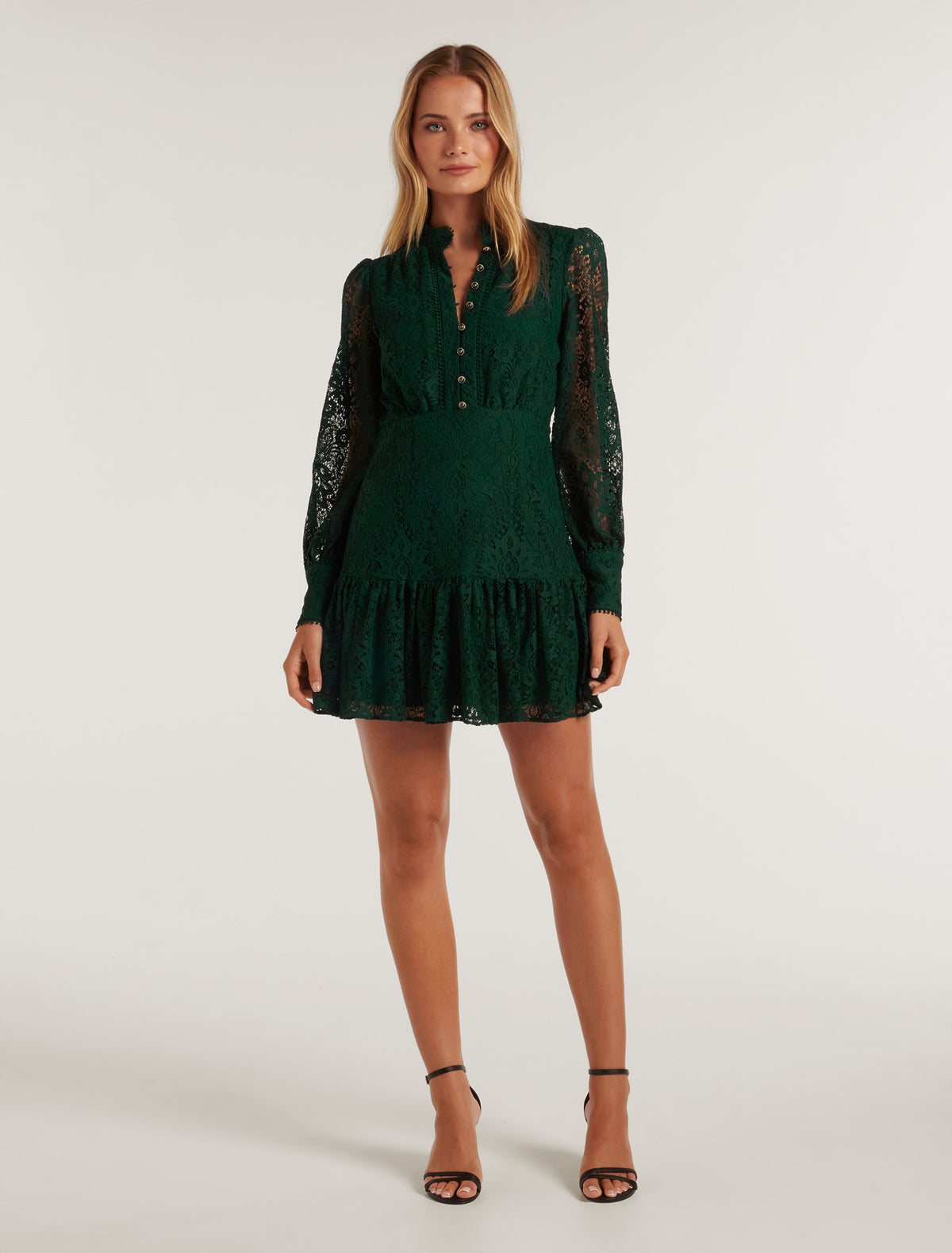 Eden Lace Mini Dress Green