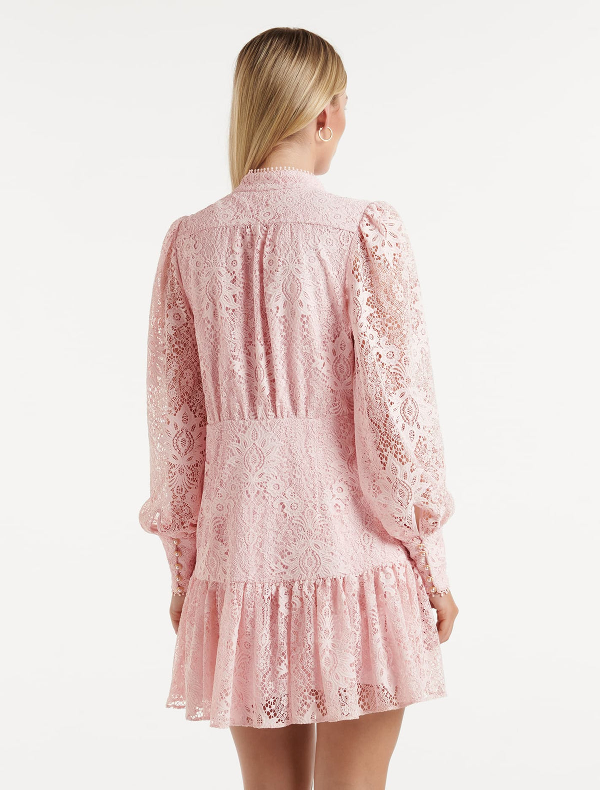 Eden Lace Mini Dress Blush