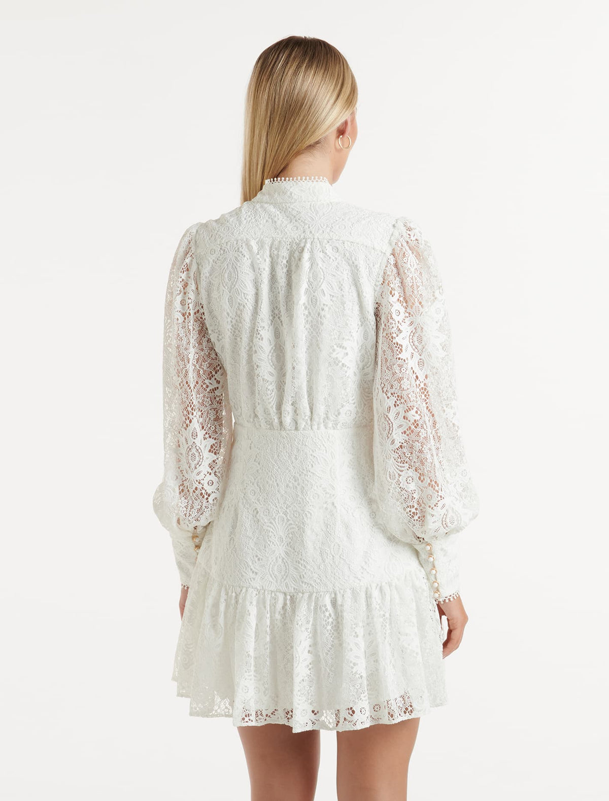 Eden Lace Mini Dress Porcelain