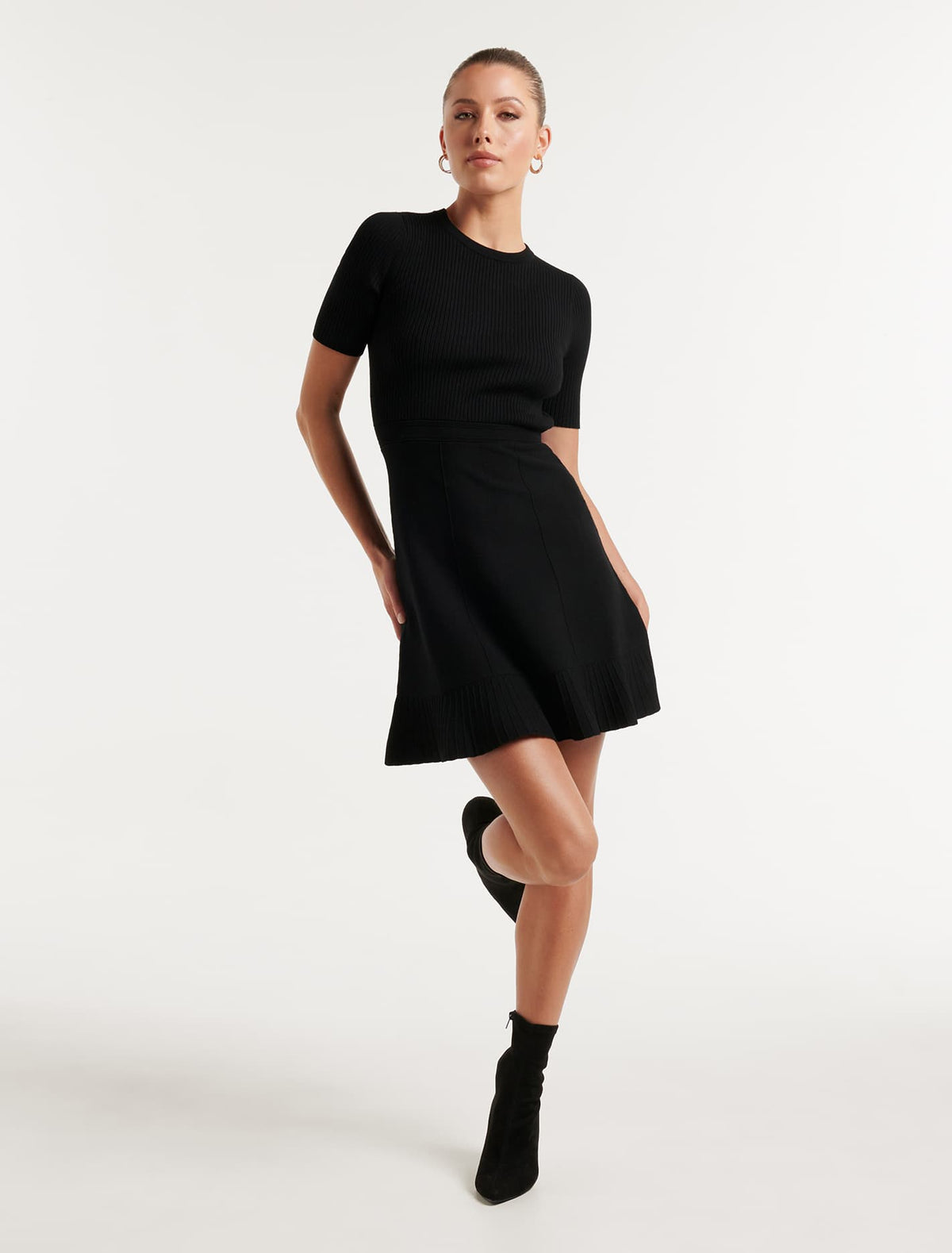 Cleo Mini Knit Dress Black