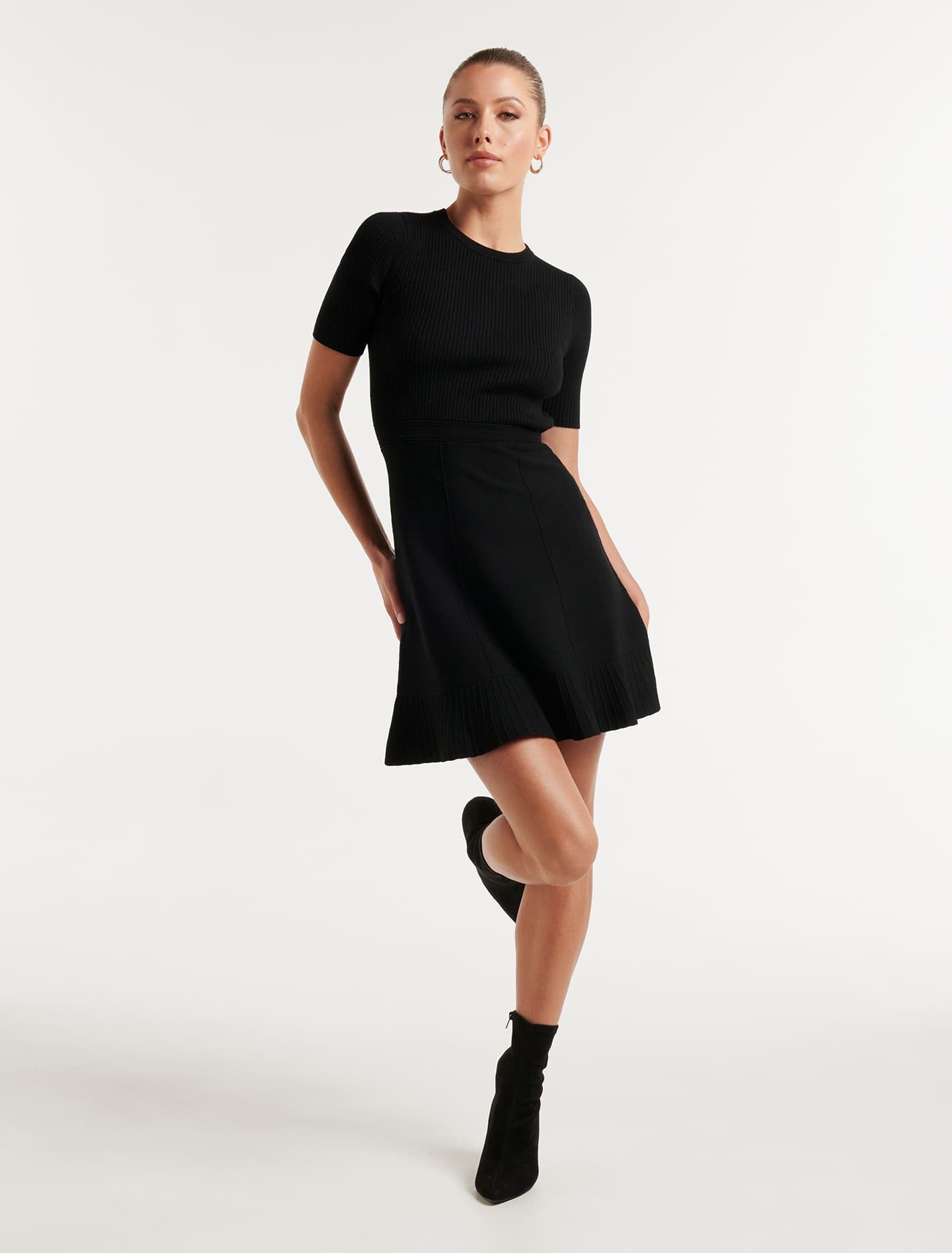 Cleo Mini Knit Dress Black