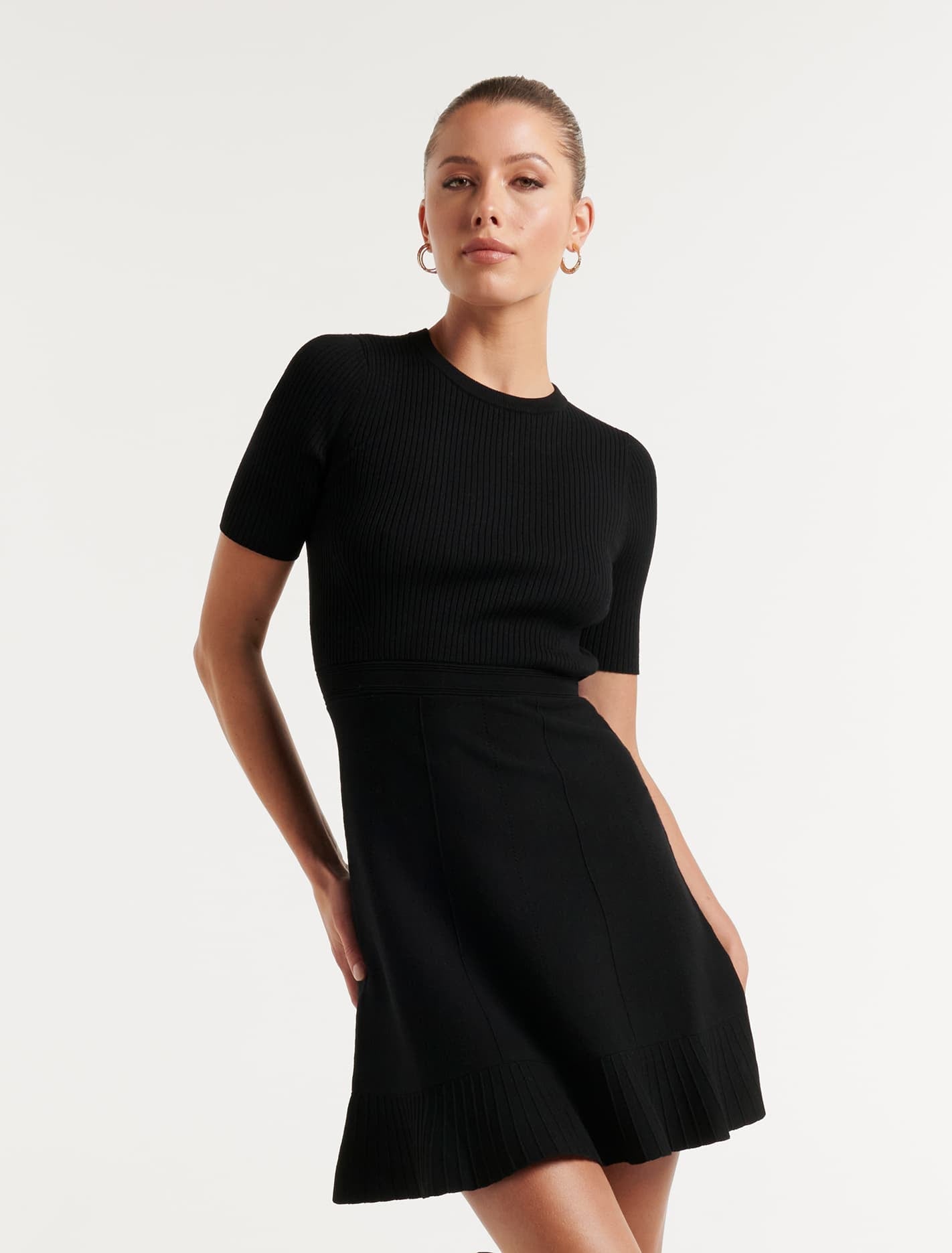 Cleo Mini Knit Dress Black