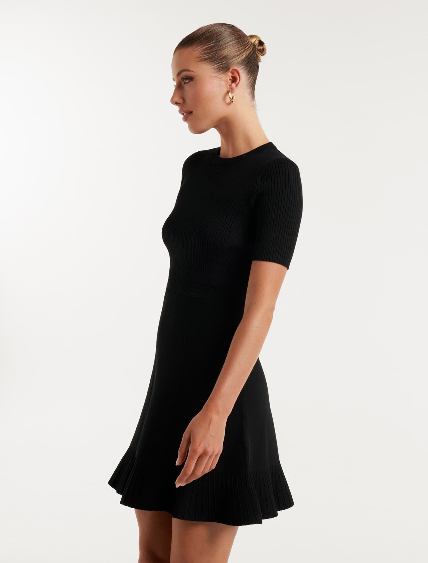 Cleo Mini Knit Dress Black