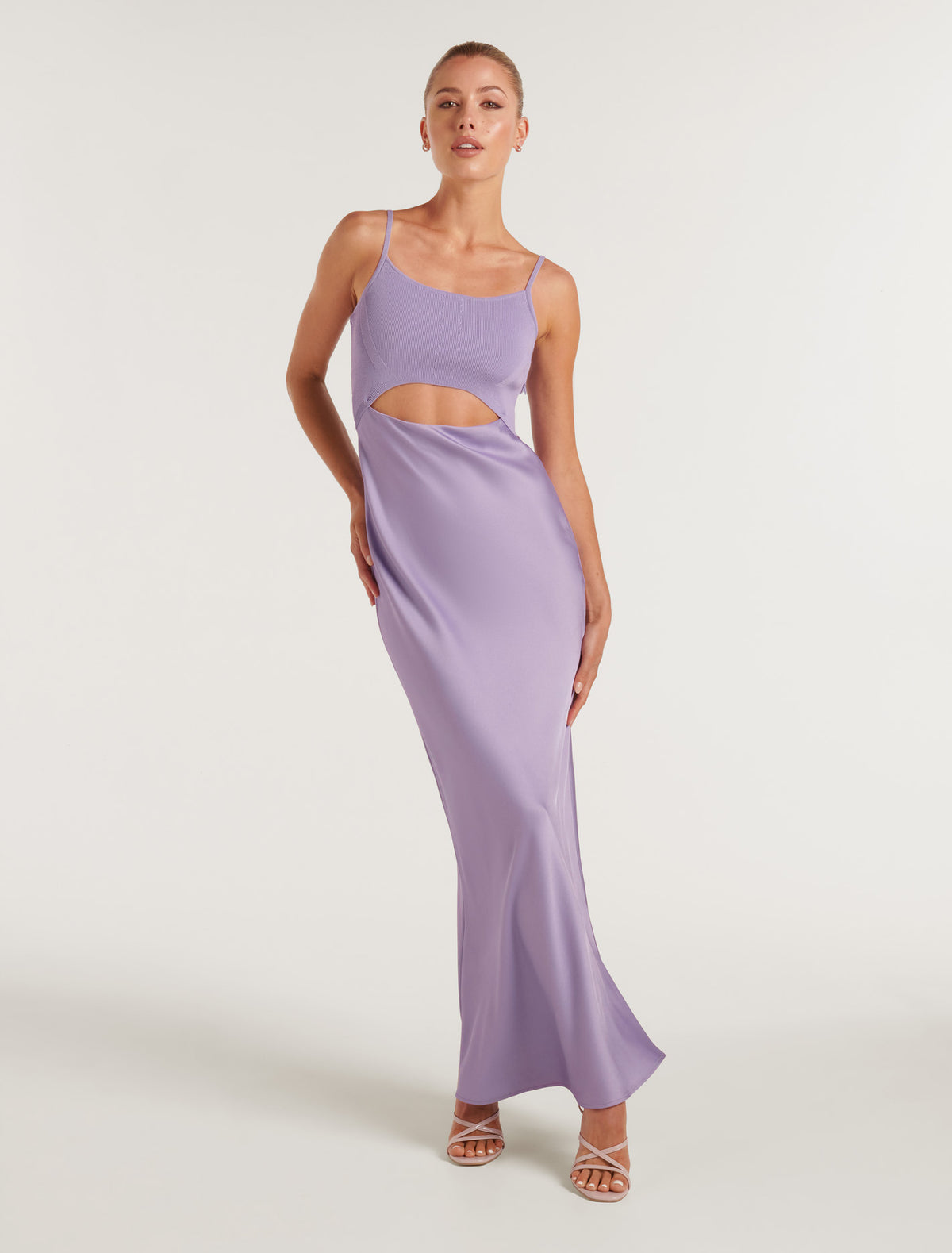 Erika Front Cut Out Knit Dress Blossoming Lilac