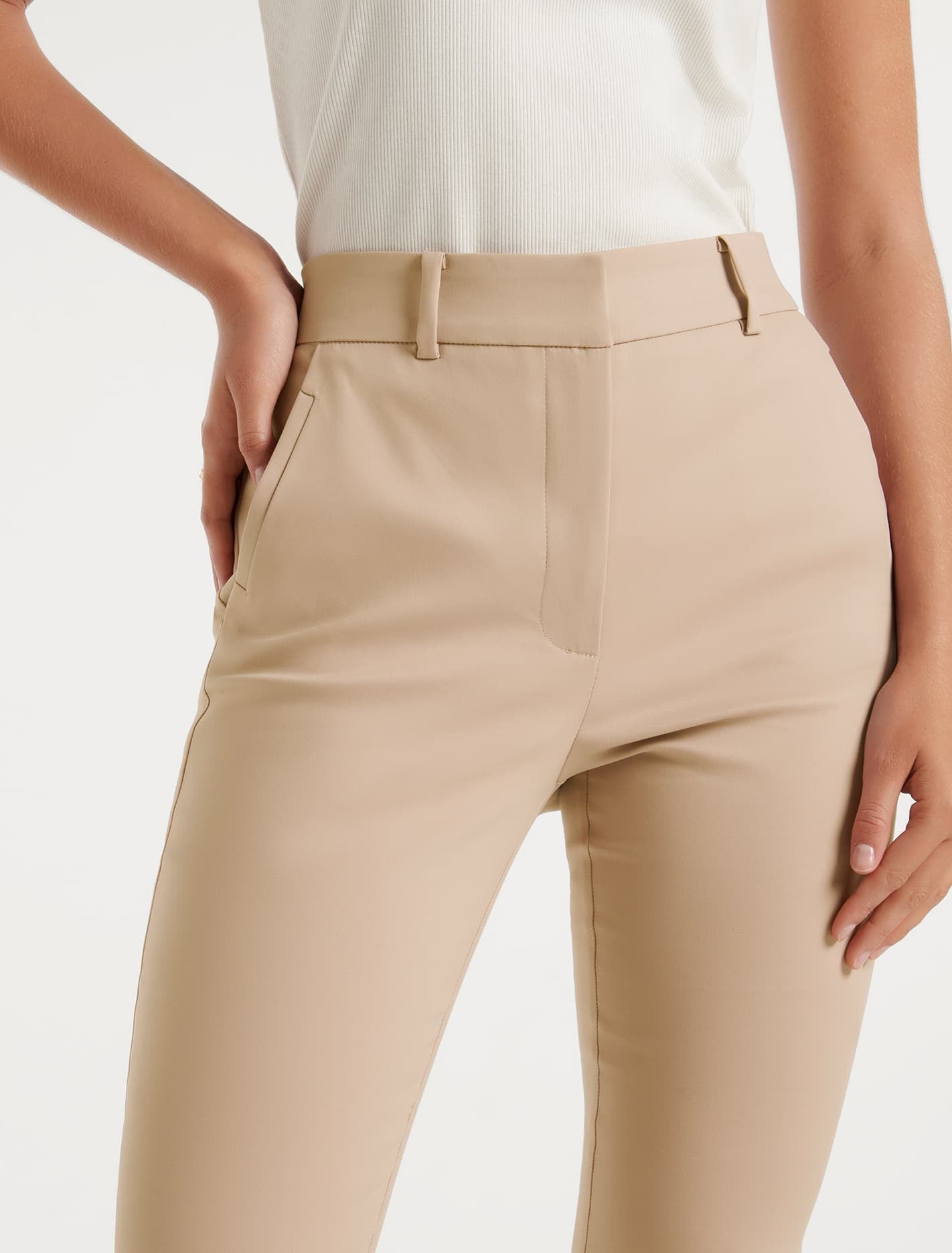 Sophie High Waist Pants Beige Rose
