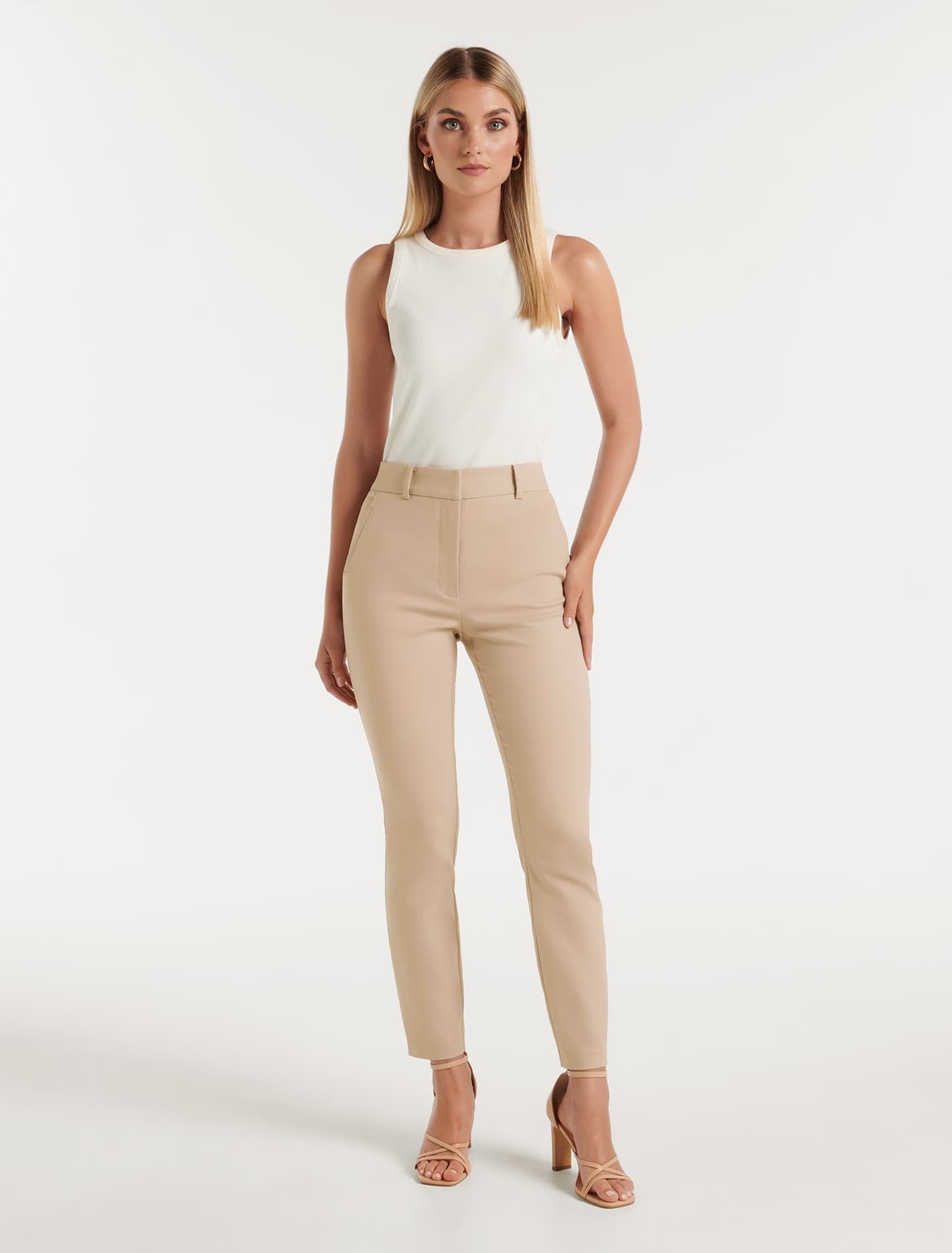 Sophie High Waist Pants Beige Rose
