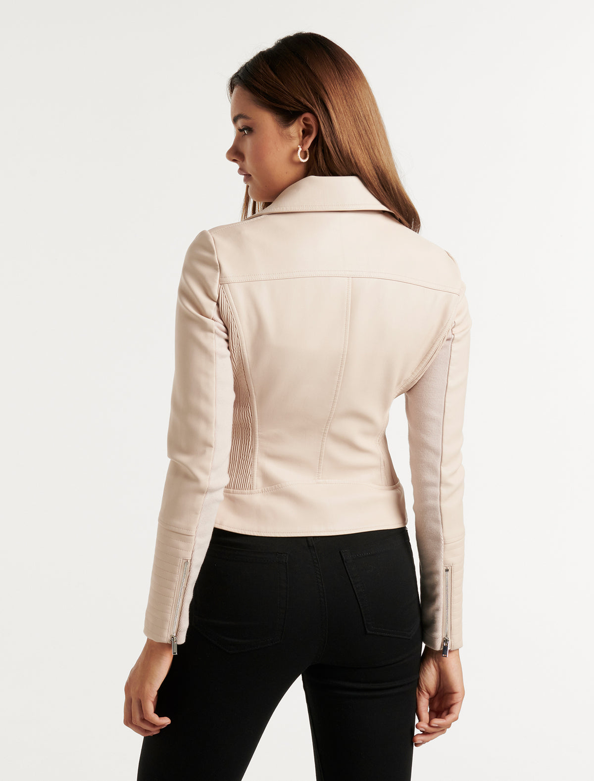 Heidi PU Biker Smoked Almond