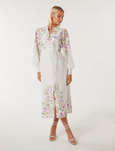 Olympia Printed Shirt Dress Alma Floral
