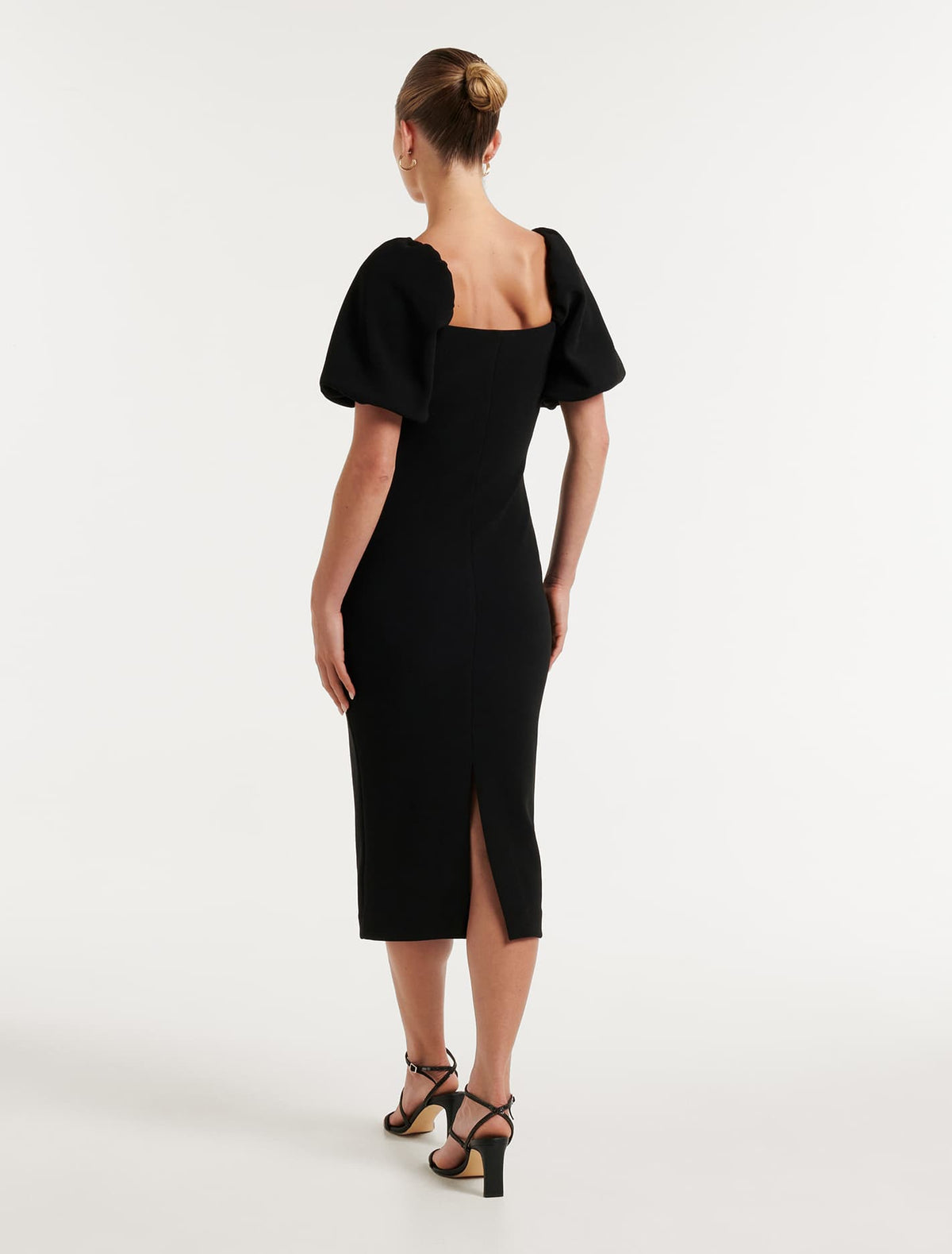 Callie Puff Sleeve Bodycon Black
