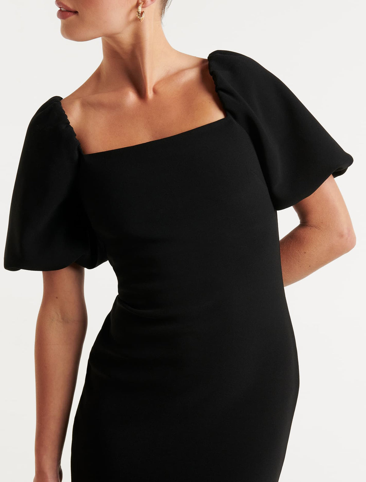 Callie Puff Sleeve Bodycon Black