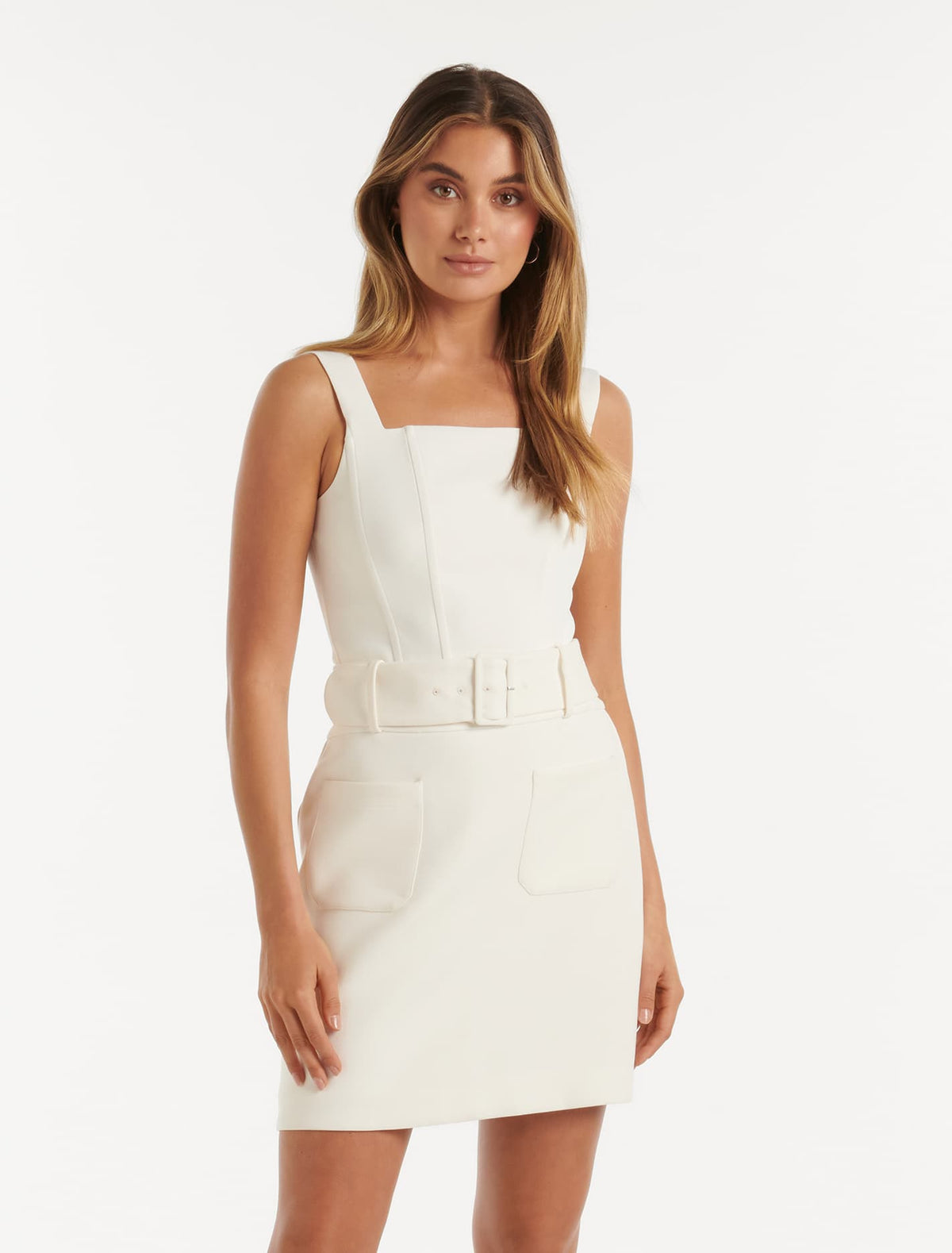 Deanne Square Neck Corset Top Porcelain