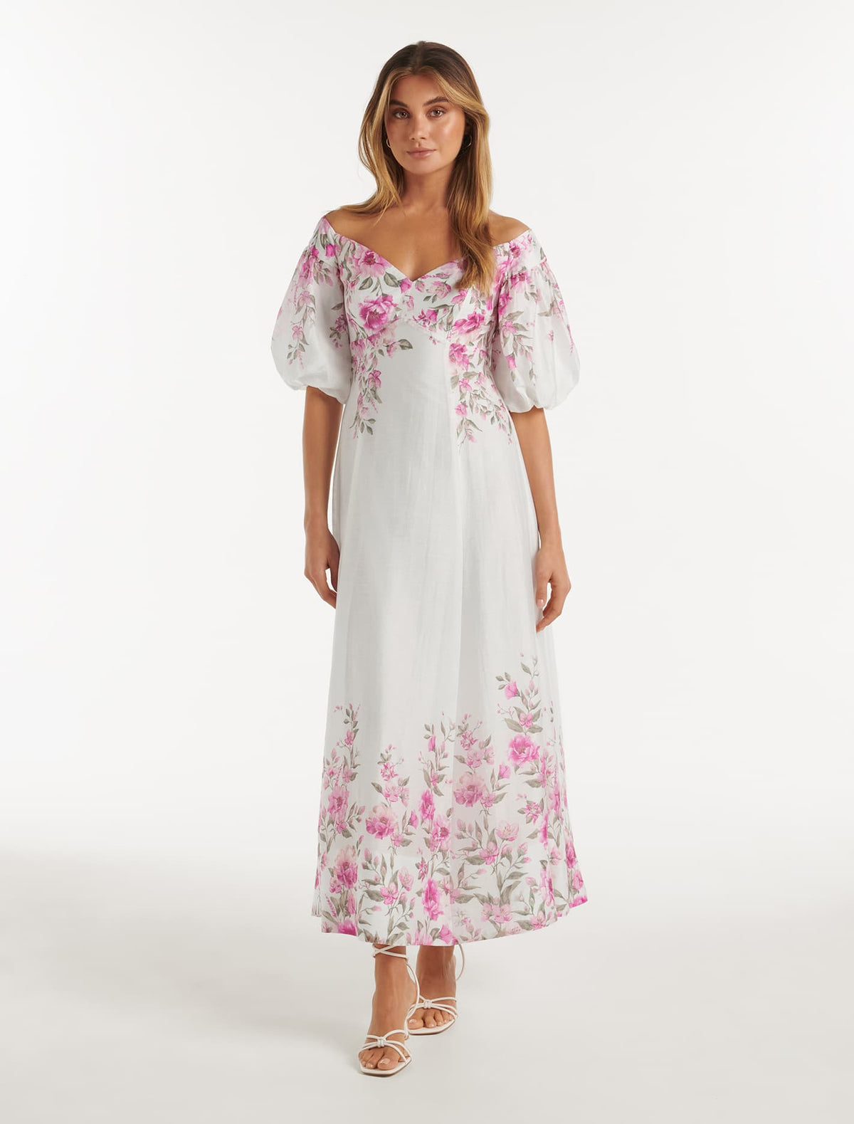 Lisa-Marie Off Shoulder Maxi Olympia Floral