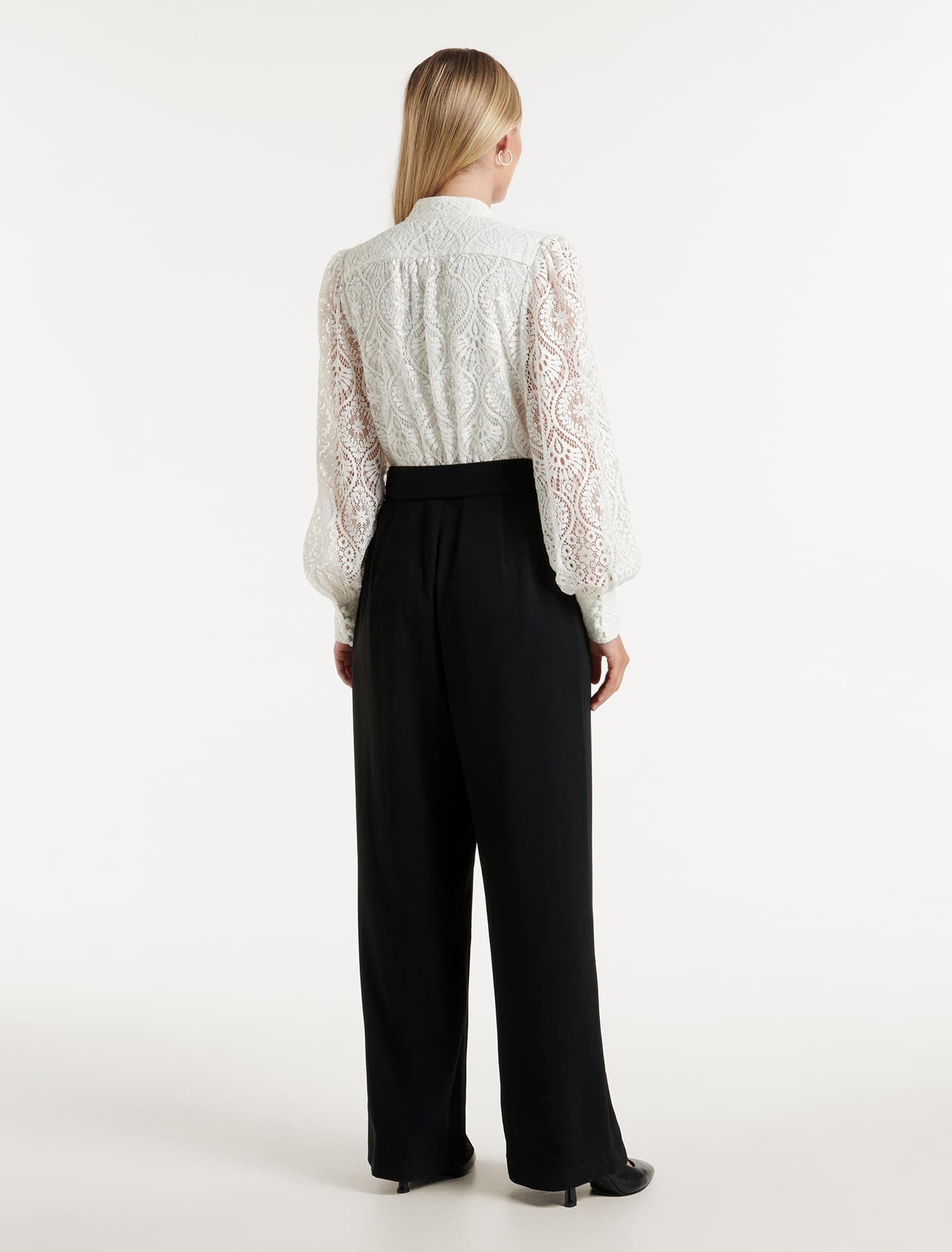 Eddie Lace Jumpsuit Porcelain & Black