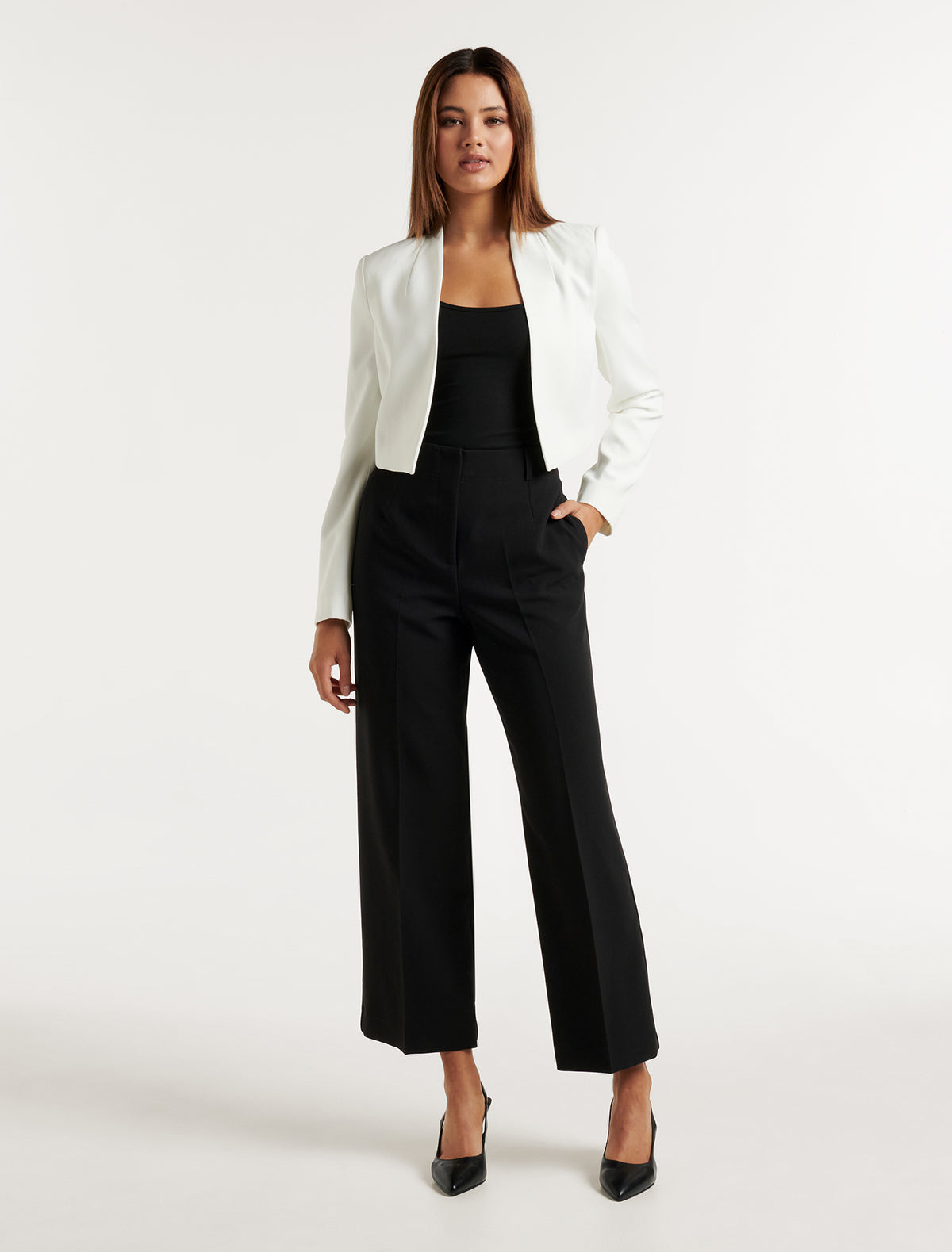 Carla Cropped Jacket Ivory