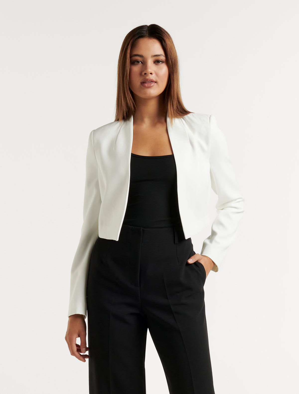 Carla Cropped Jacket Ivory