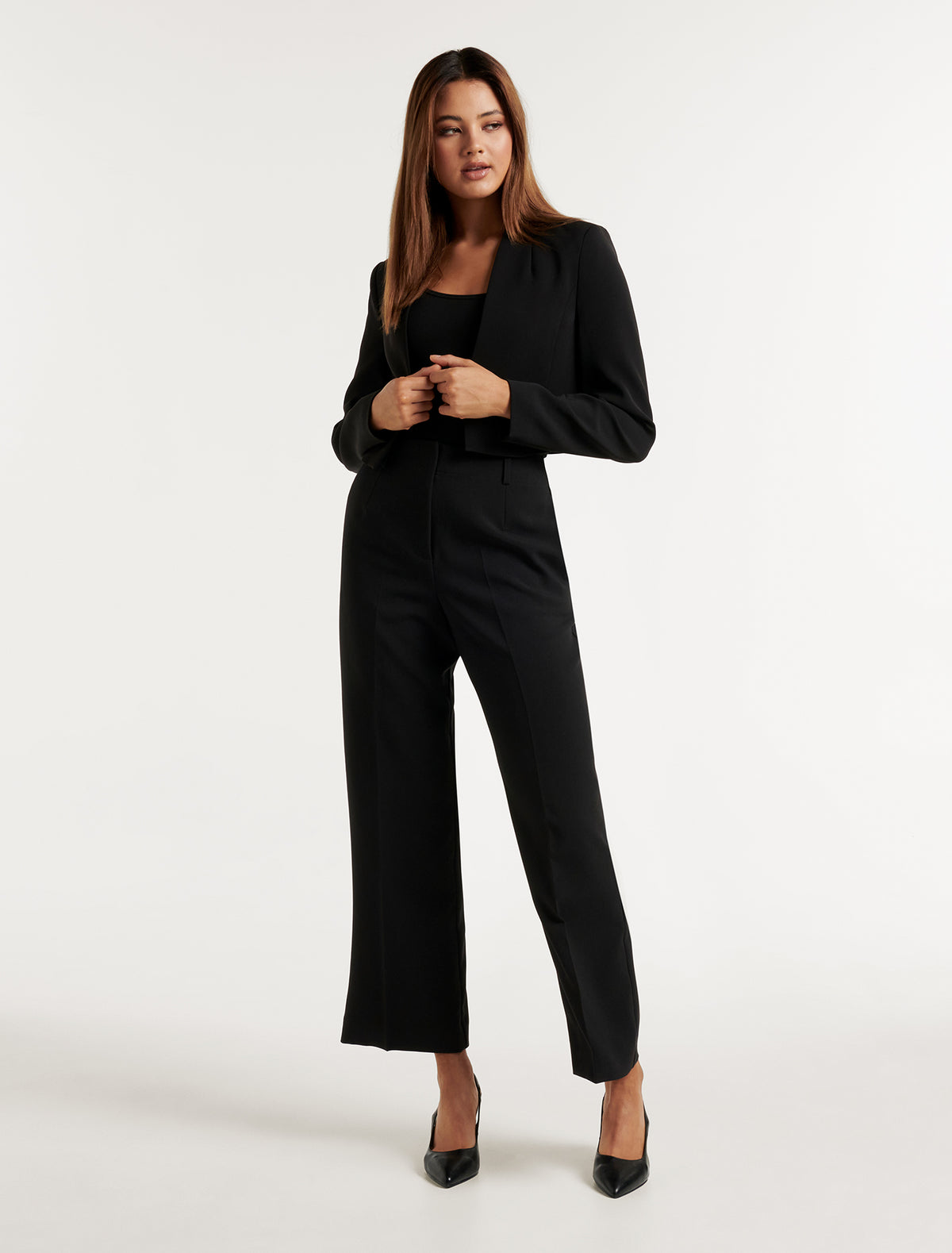 Carla Cropped Jacket Black