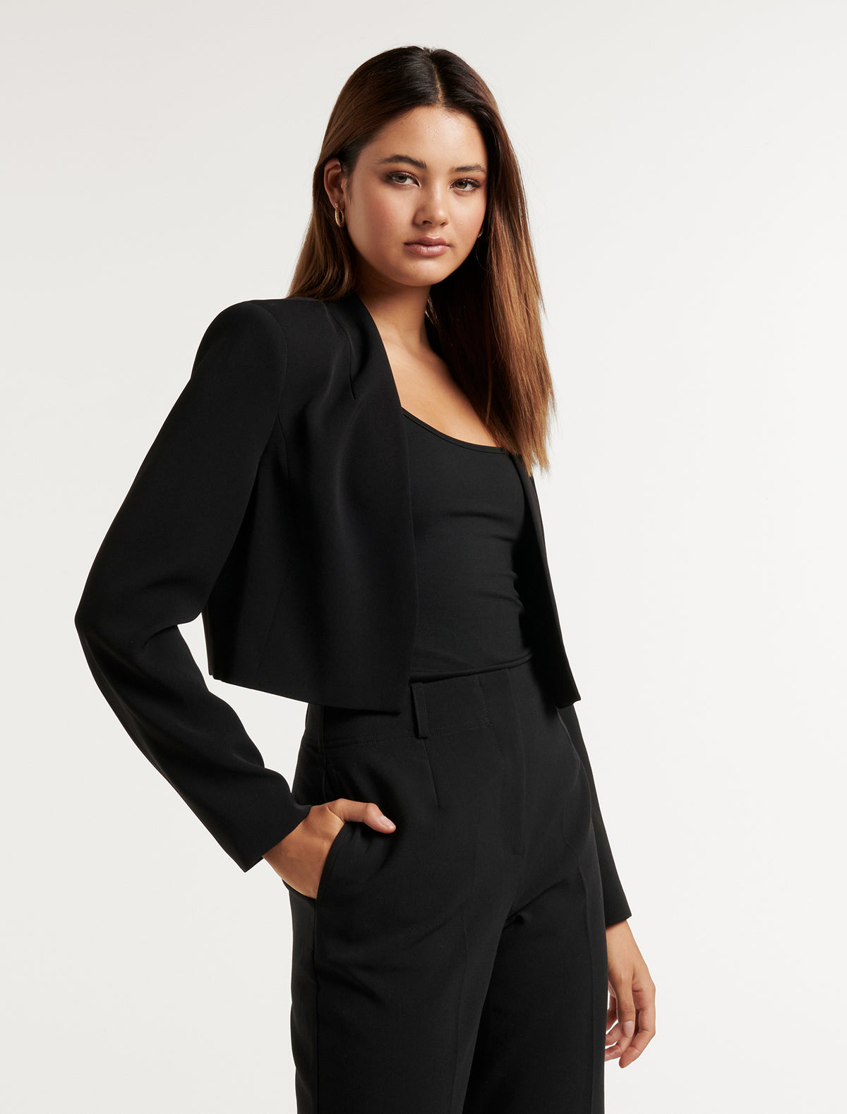 Carla Cropped Jacket Black