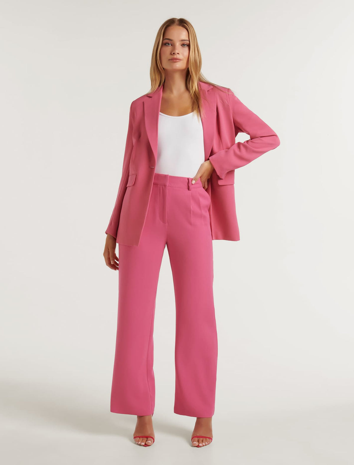 Amelia Straight Leg Pant Raspberry Jelly Suit